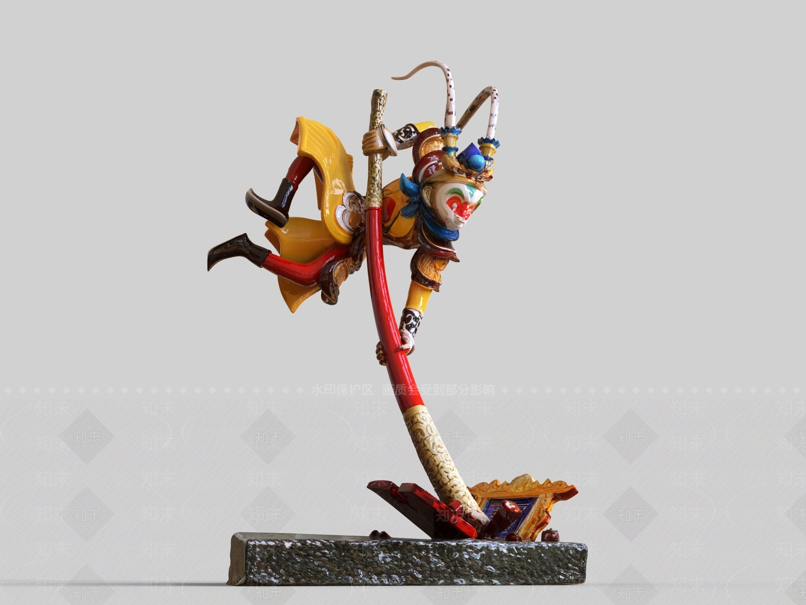 中式雕塑摆件3D模型下载【ID:1232205364】