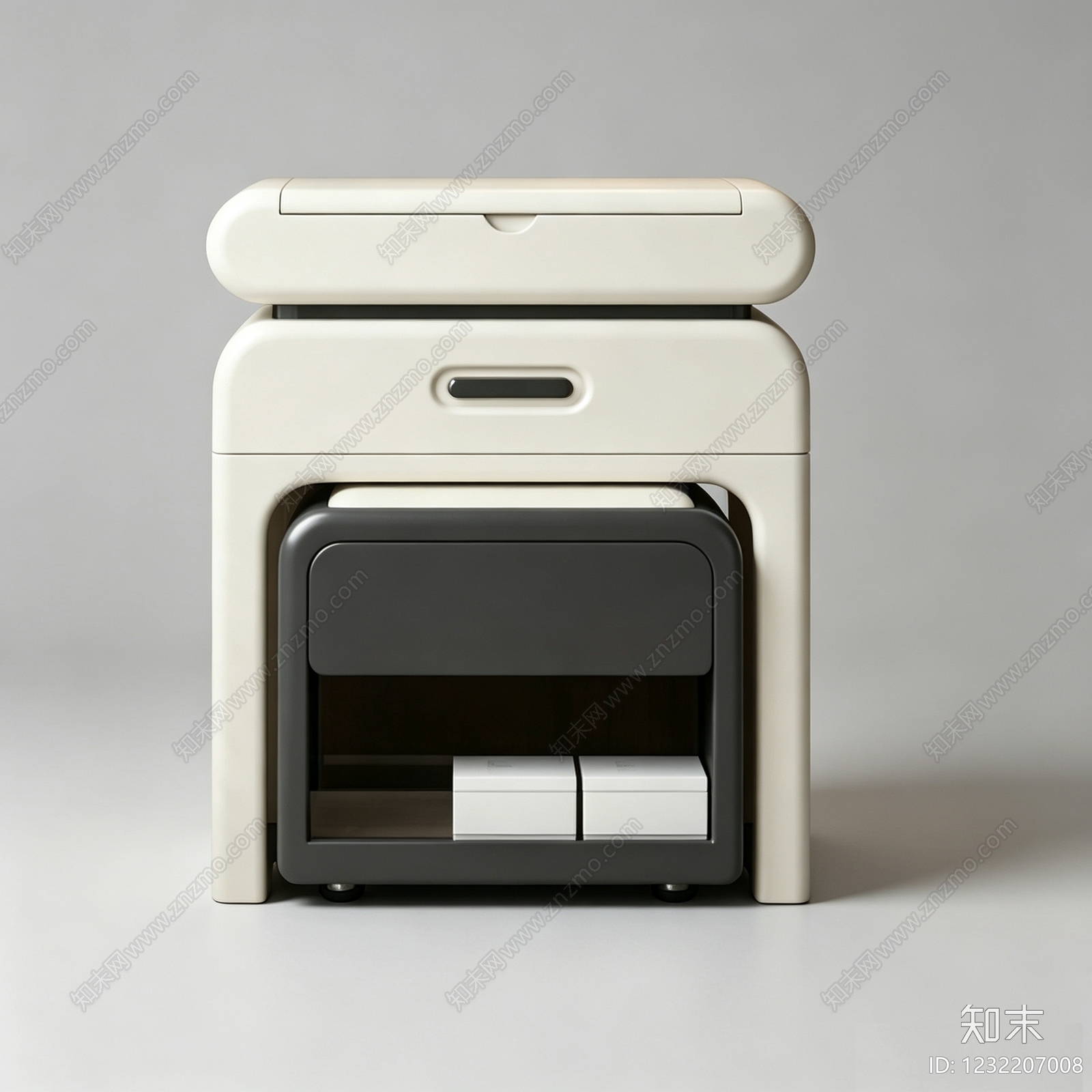 奶油风妆台妆凳3D模型下载【ID:1232207008】