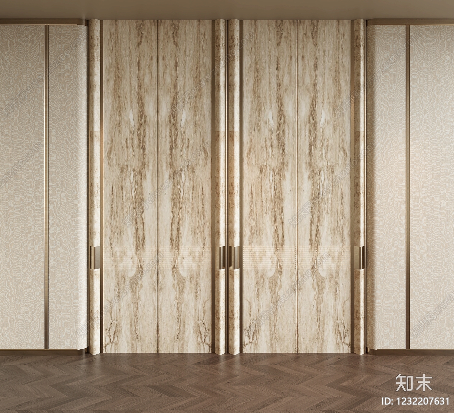 轻奢双开门SU模型下载【ID:1232207631】