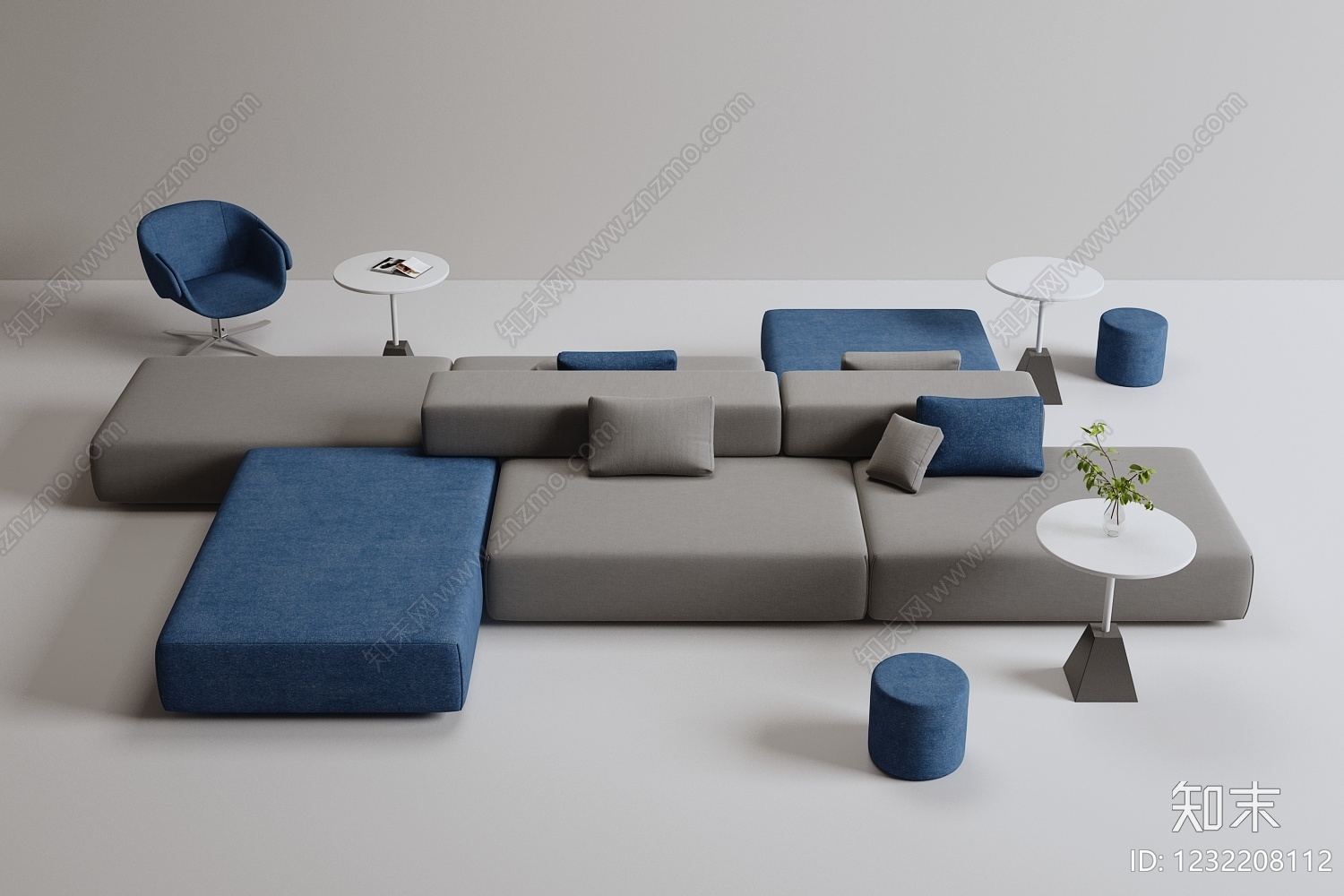 极简模块沙发3D模型下载【ID:1232208112】