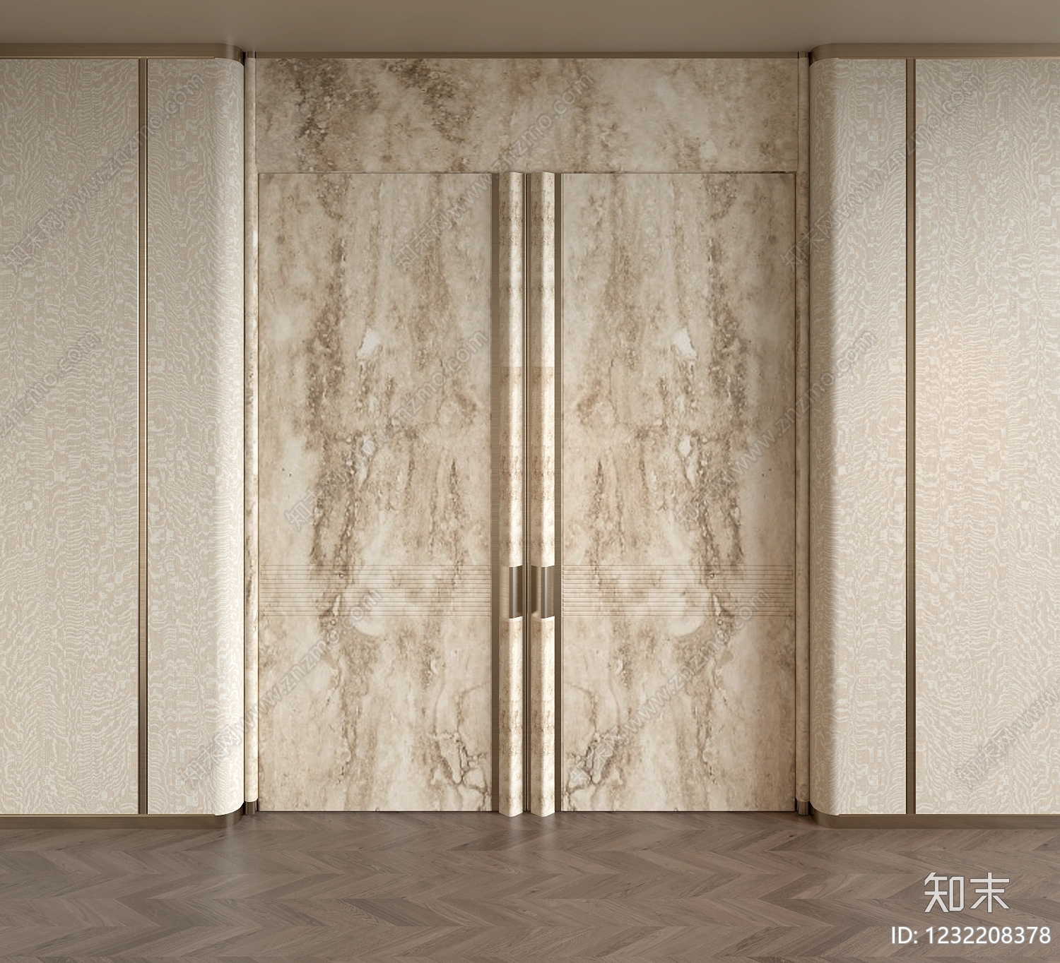 轻奢双开门SU模型下载【ID:1232208378】