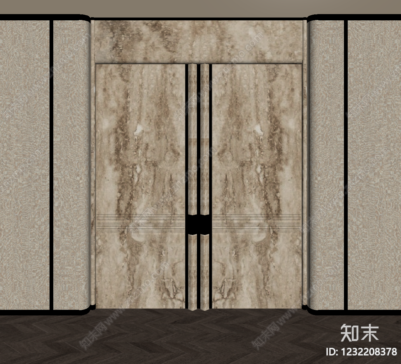 轻奢双开门SU模型下载【ID:1232208378】