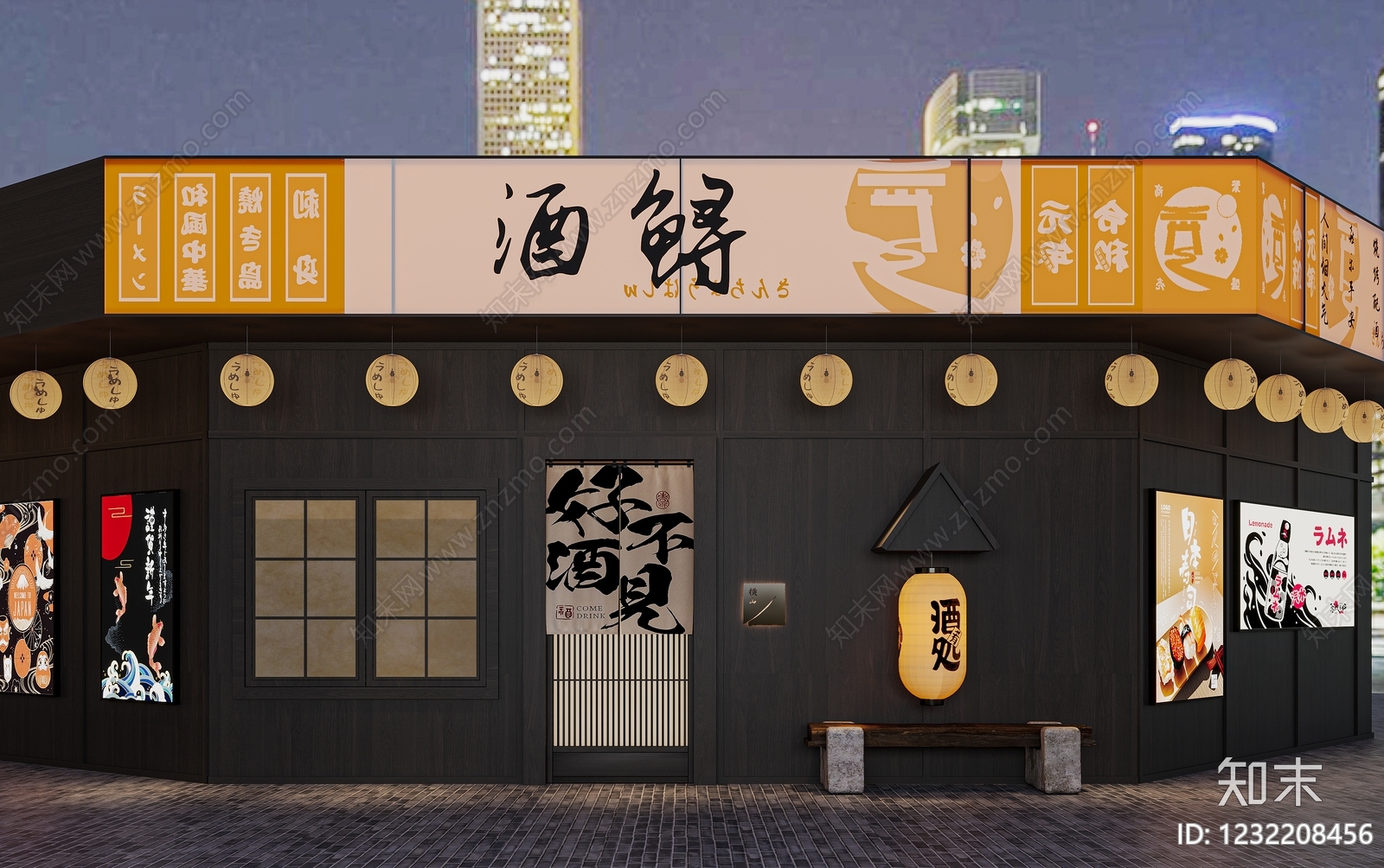 日式日料店3D模型下载【ID:1232208456】