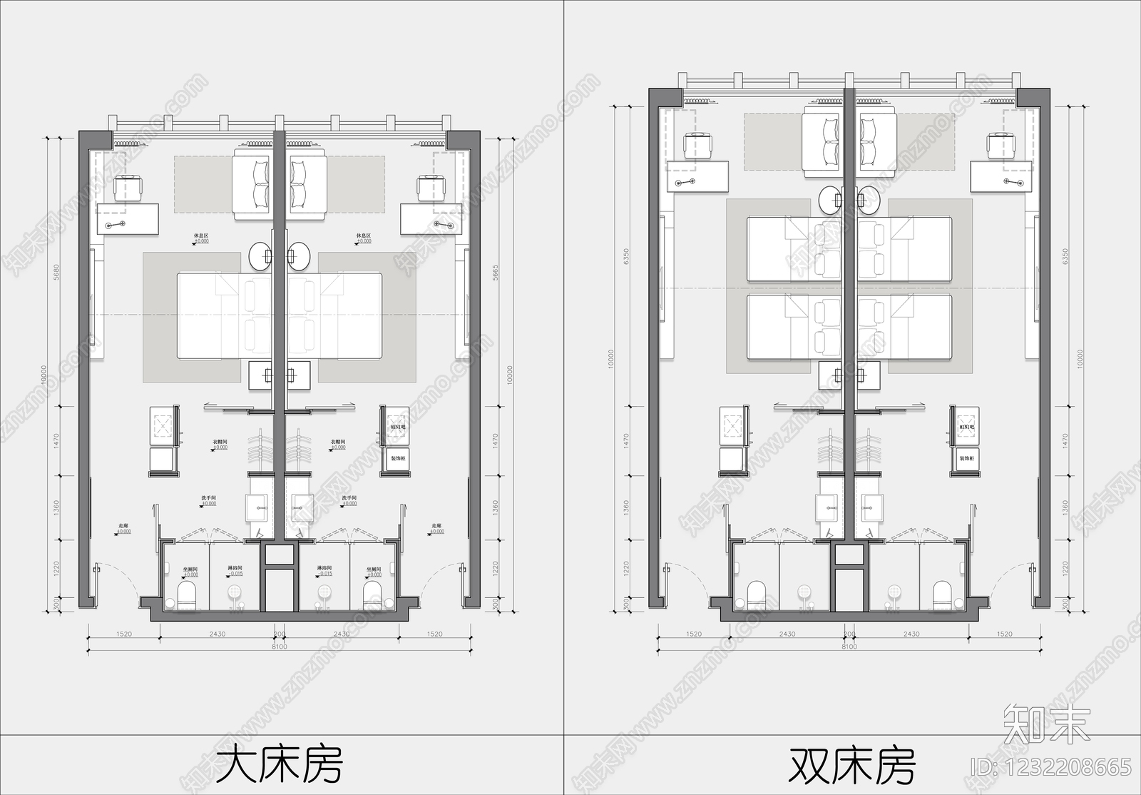 酒店客房CAD图纸