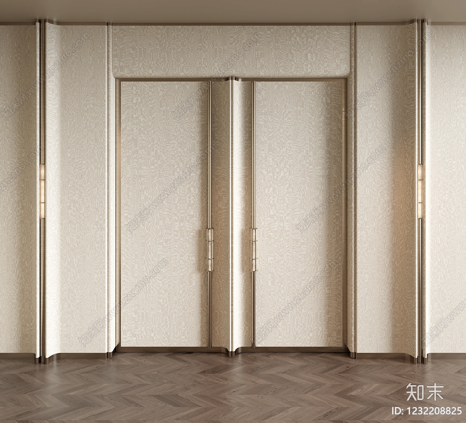 轻奢双开门SU模型下载【ID:1232208825】