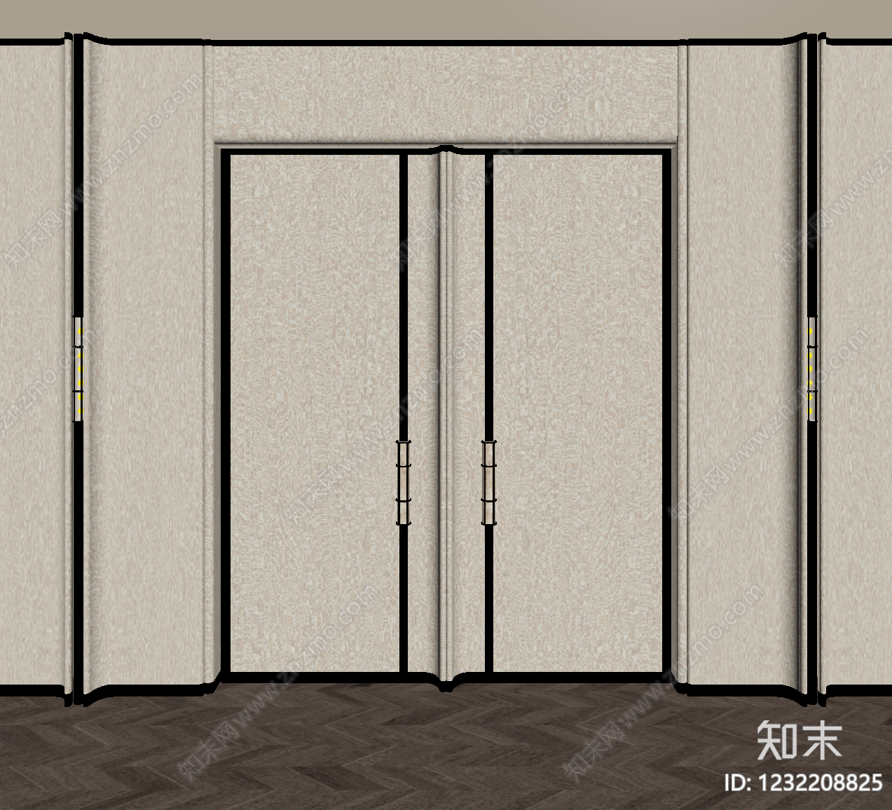 轻奢双开门SU模型下载【ID:1232208825】