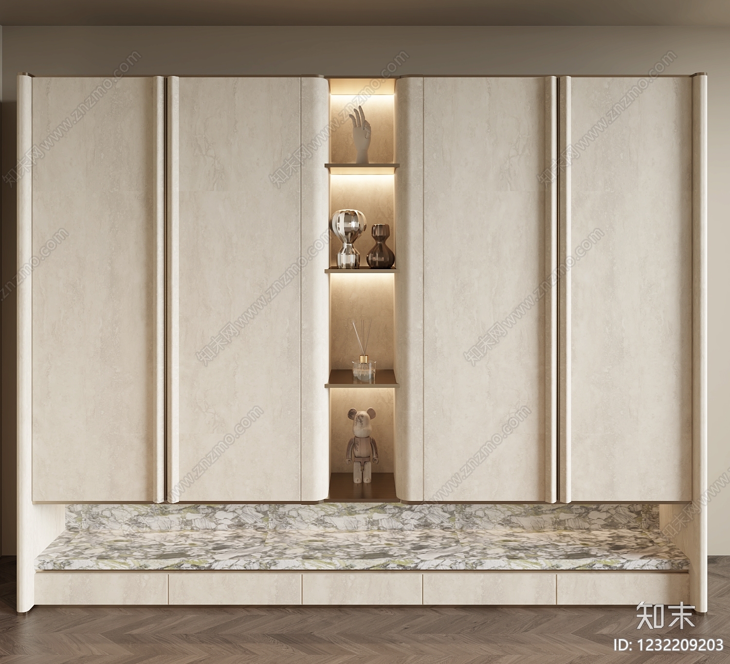 意式极简衣柜SU模型下载【ID:1232209203】