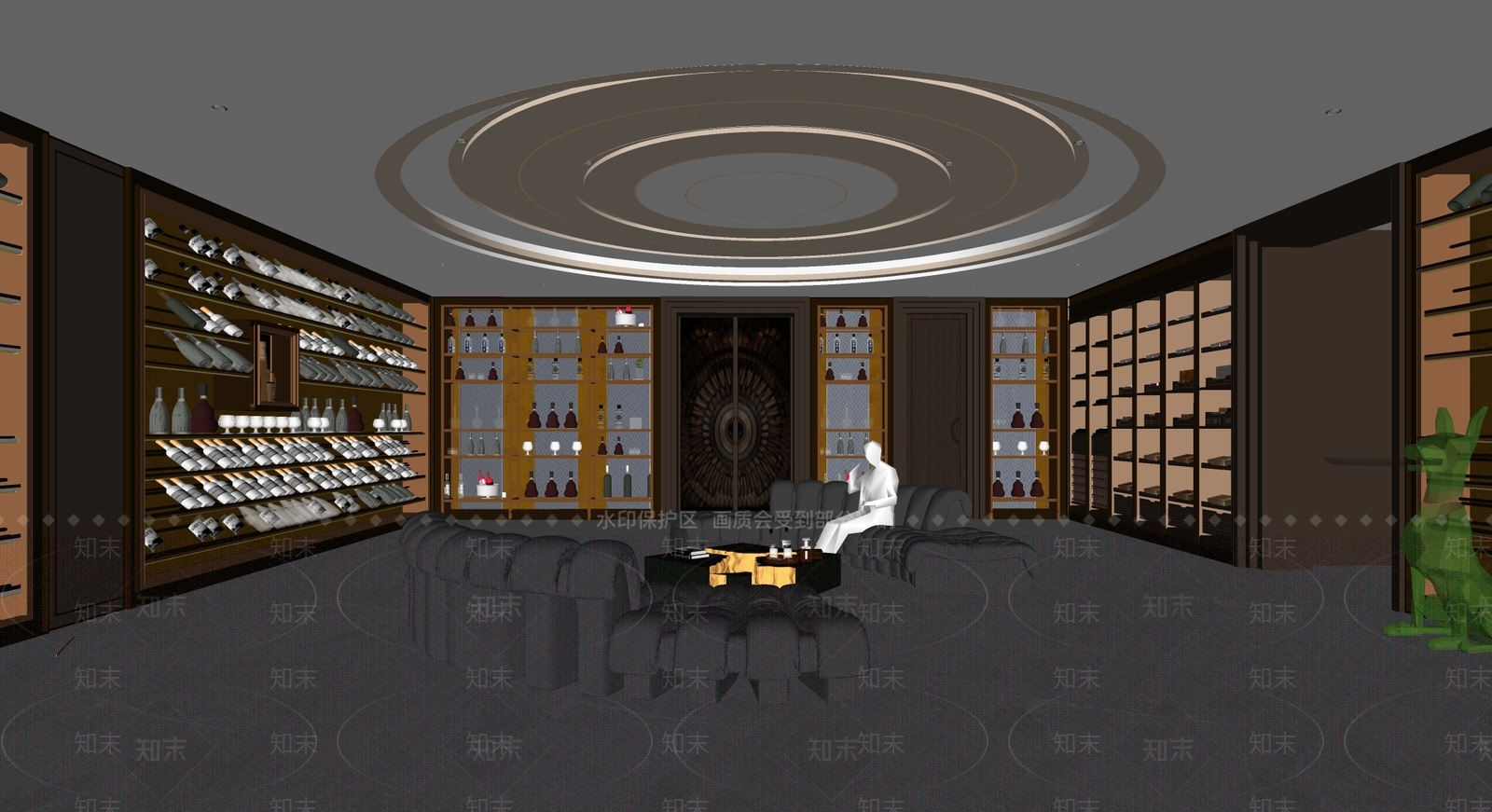 轻奢会所SU模型下载【ID:1232209751】