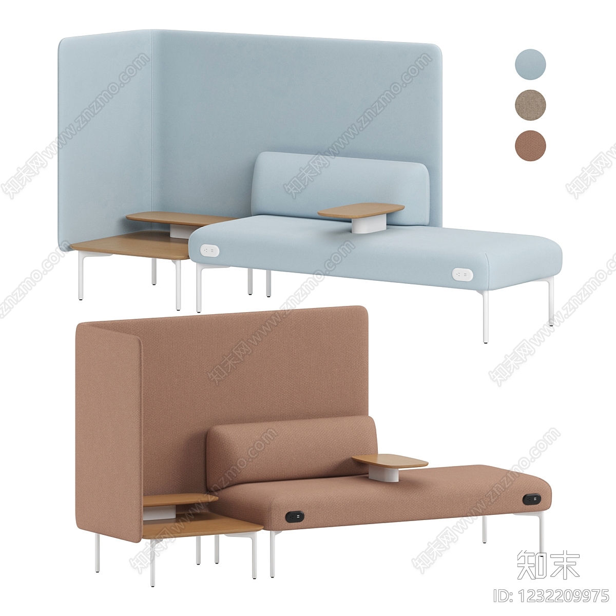 现代简约办公沙发3D模型下载【ID:1232209975】