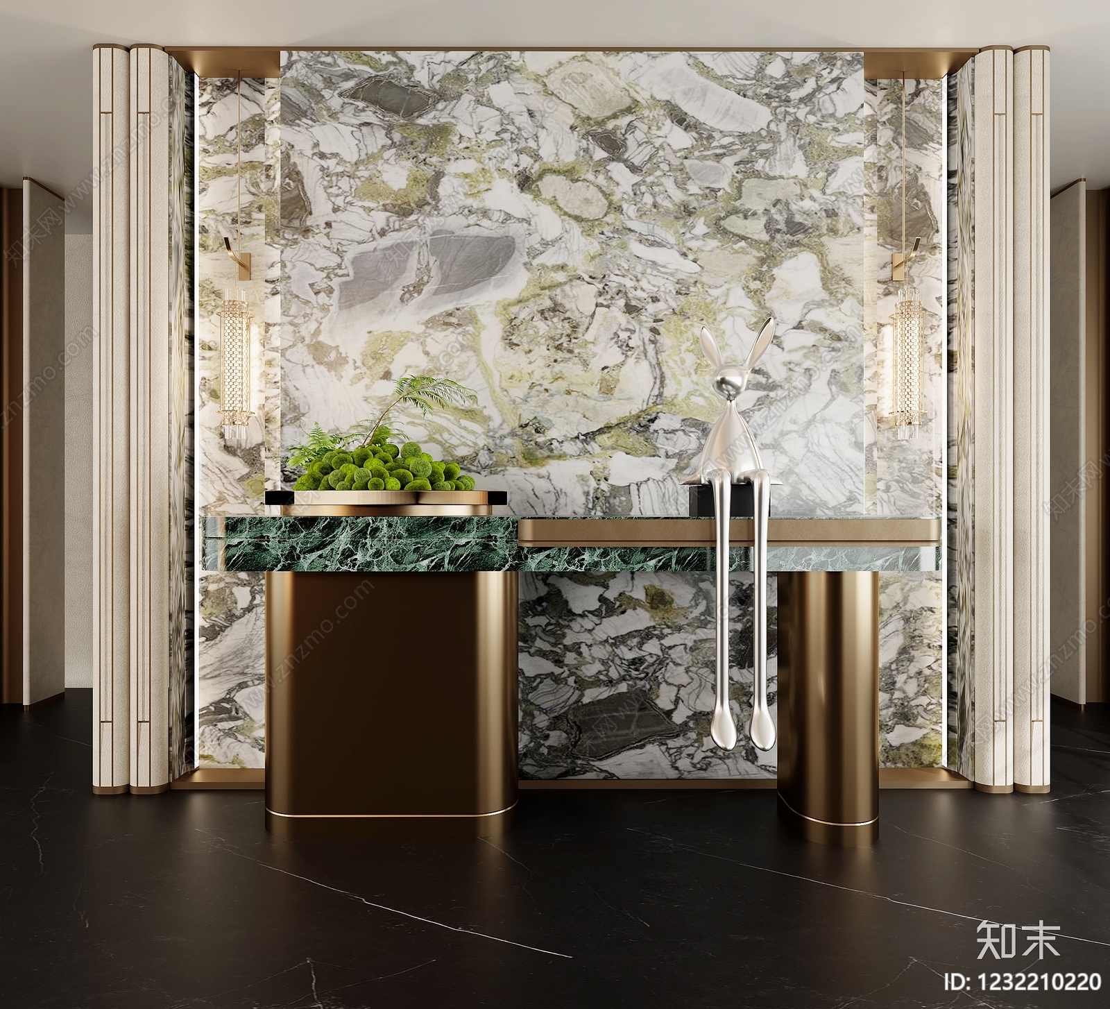 轻奢玄关3D模型下载【ID:1232210220】