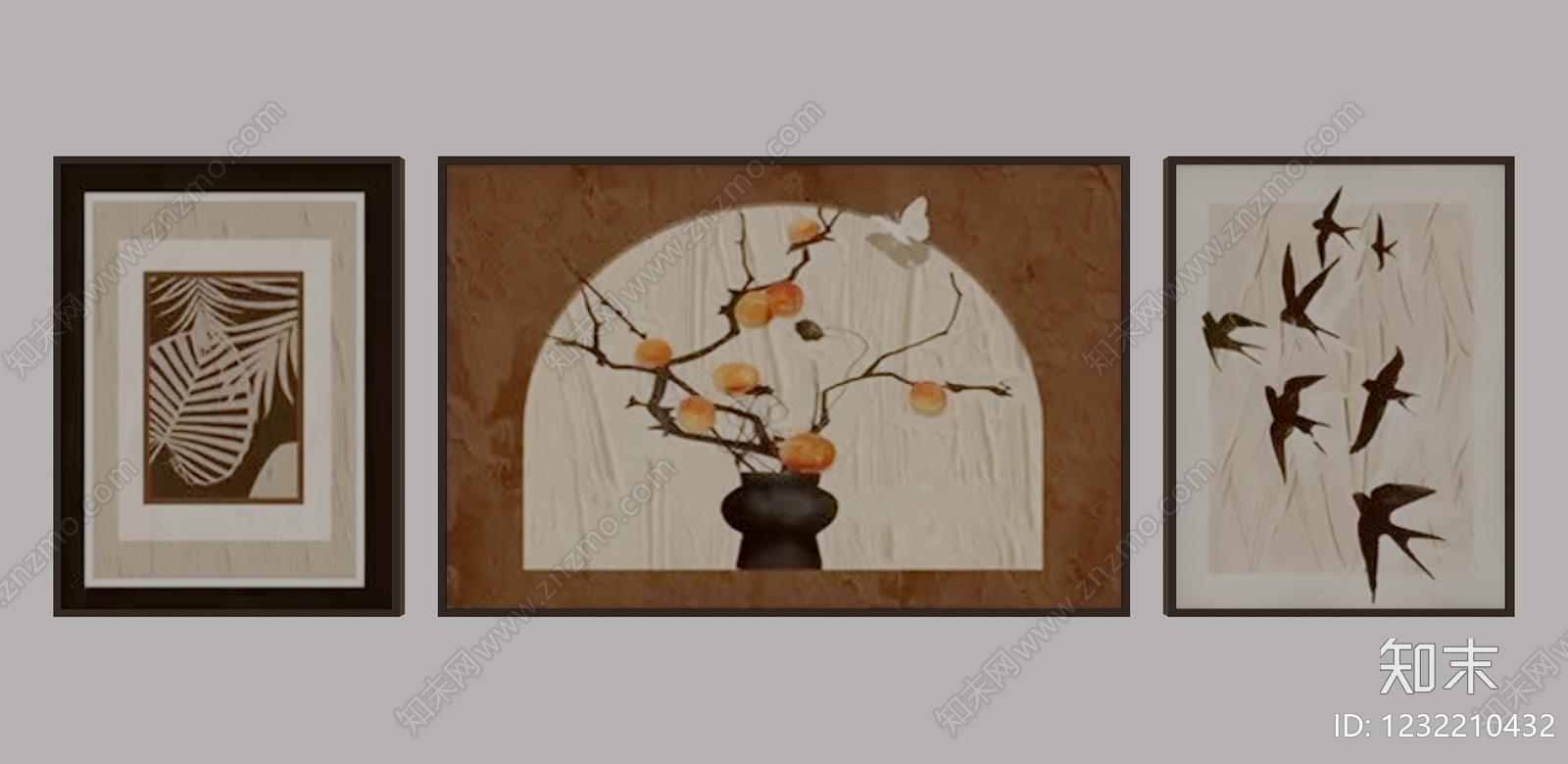 新中式组合画3D模型下载【ID:1232210432】