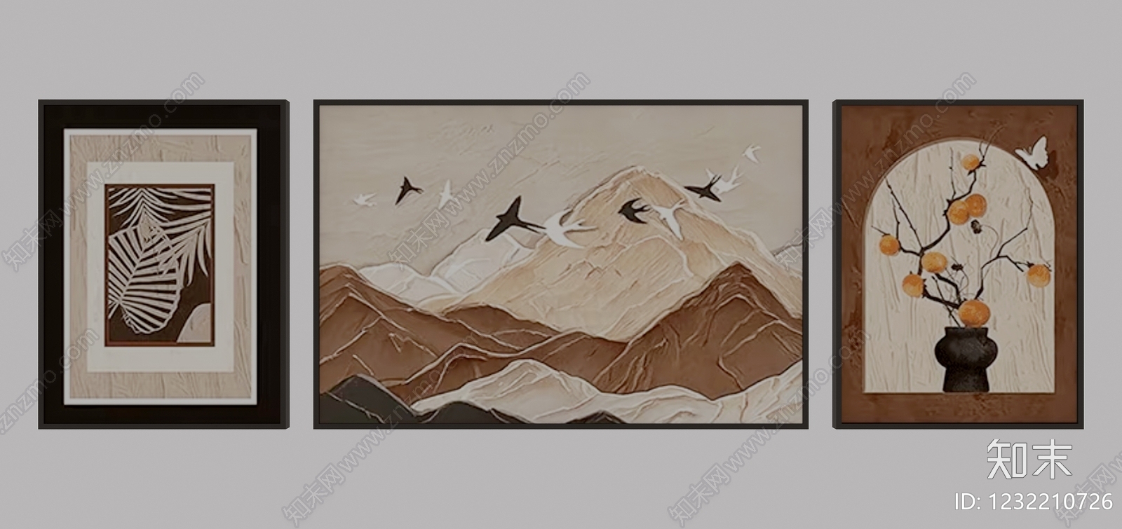 中古风组合画3D模型下载【ID:1232210726】