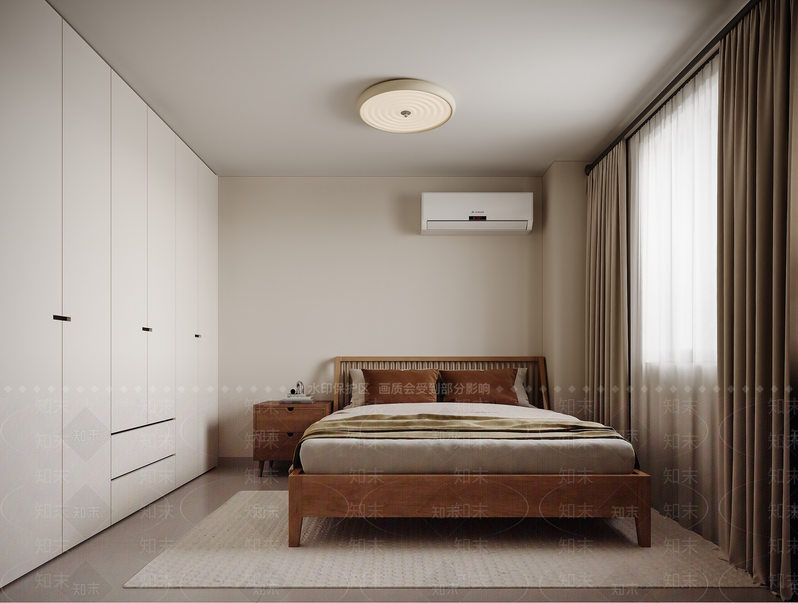 原木风家居卧室3D模型下载【ID:1232211385】