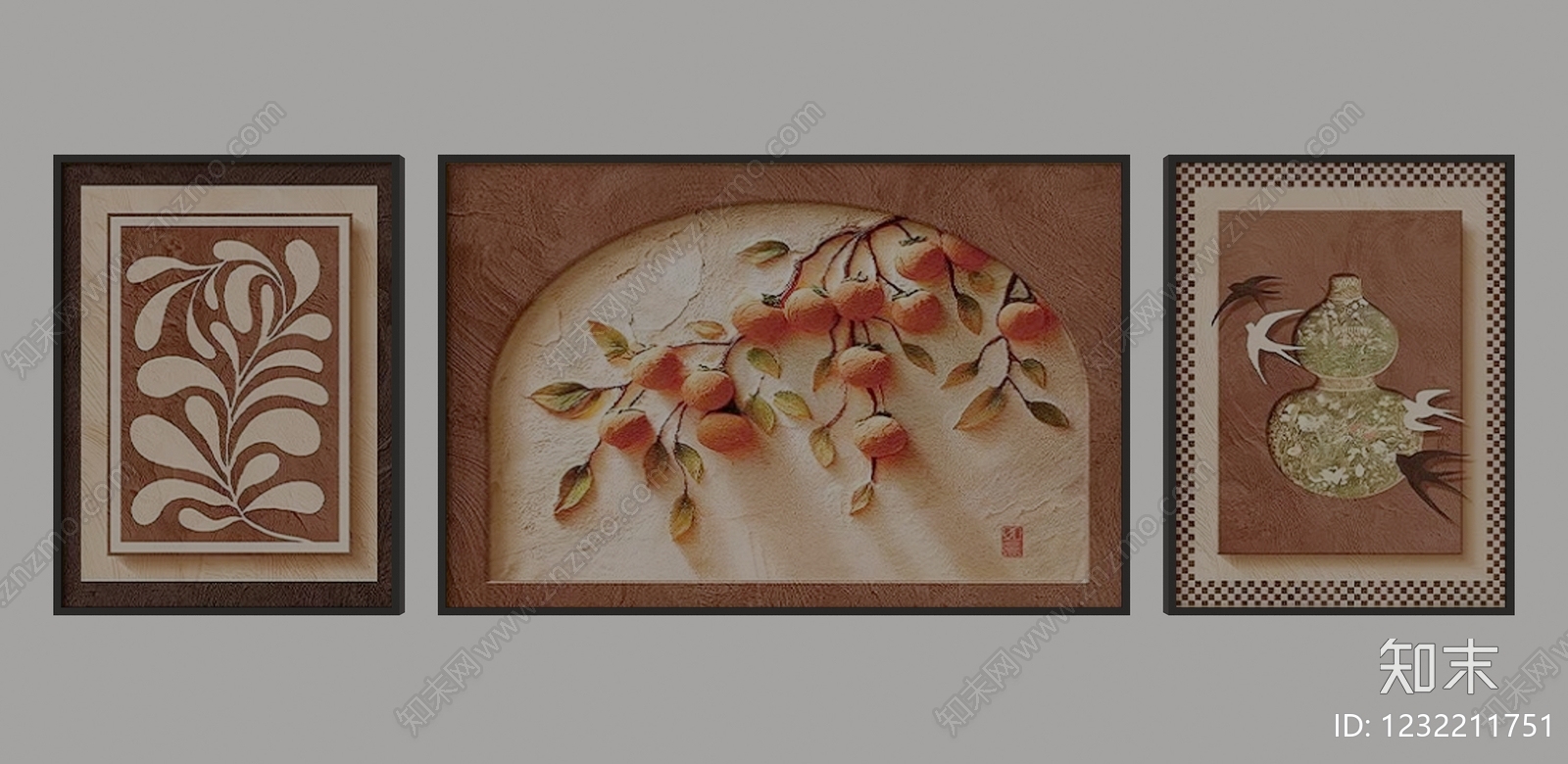中古风组合画3D模型下载【ID:1232211751】