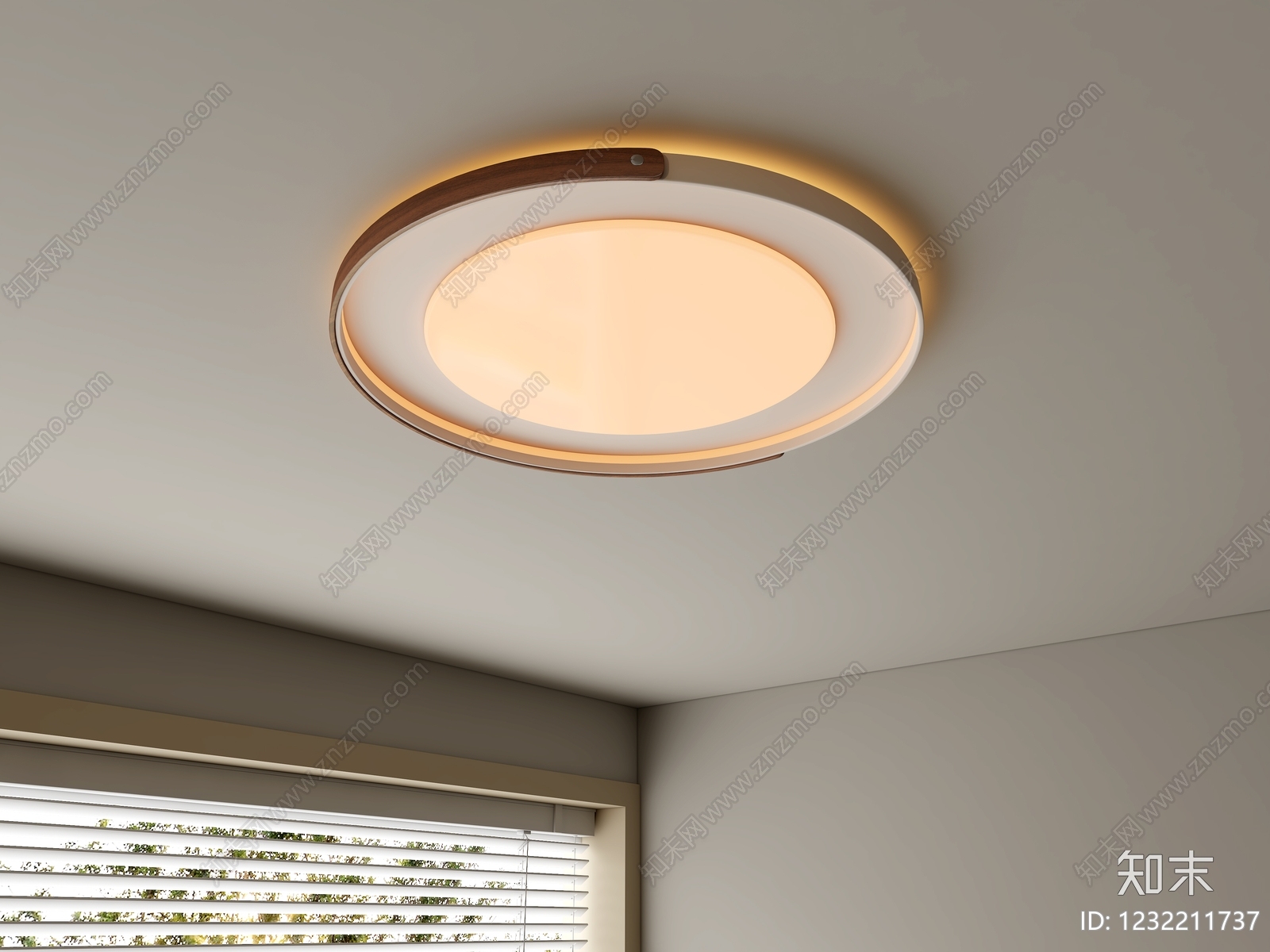 原木风儿童房吸顶灯3D模型下载【ID:1232211737】