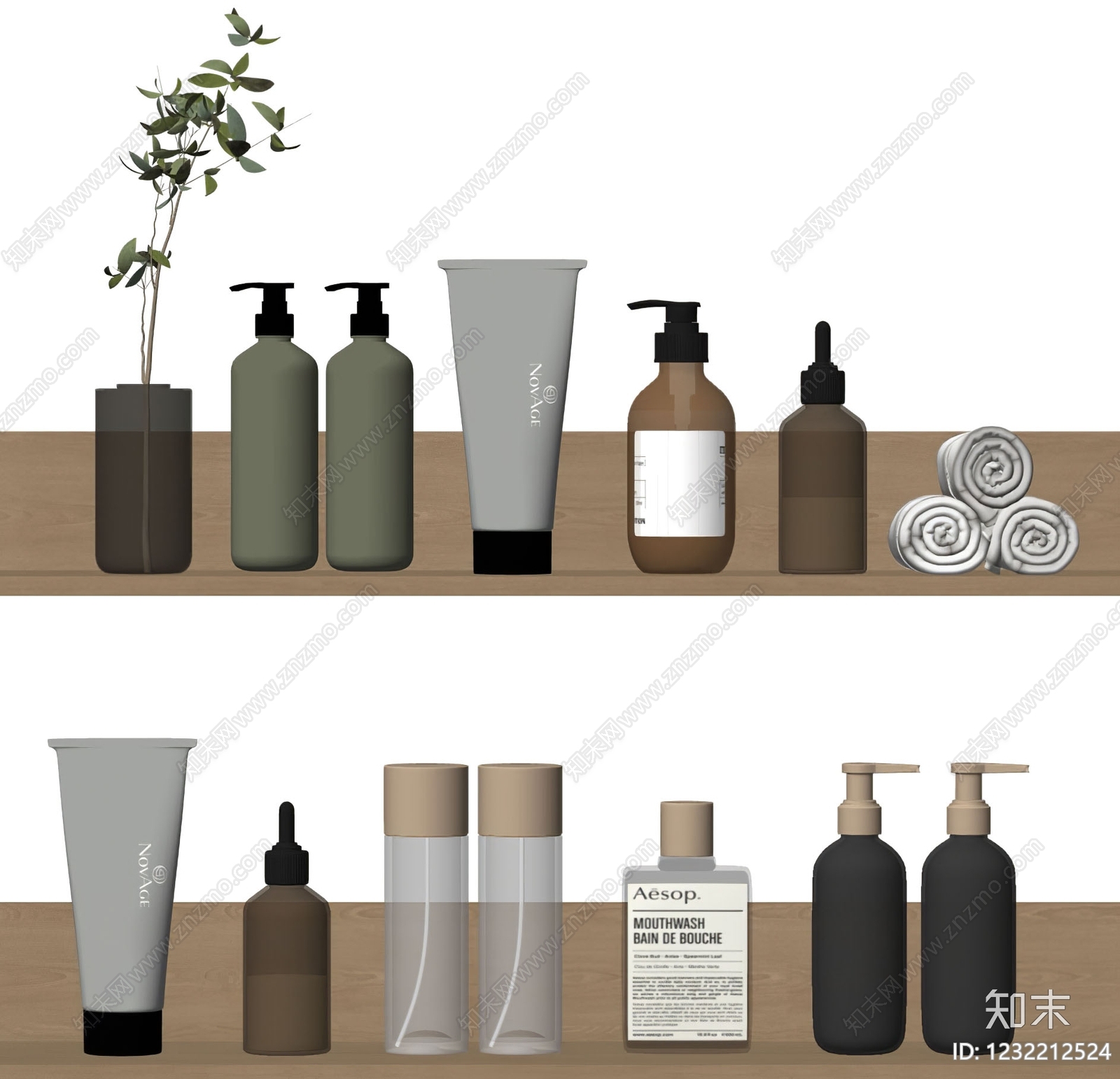 现代简约洗浴用品SU模型下载【ID:1232212524】
