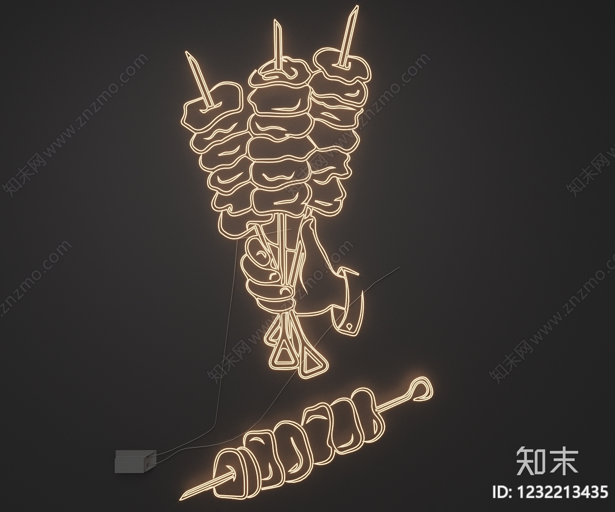赛博朋克风霓虹灯SU模型下载【ID:1232213435】