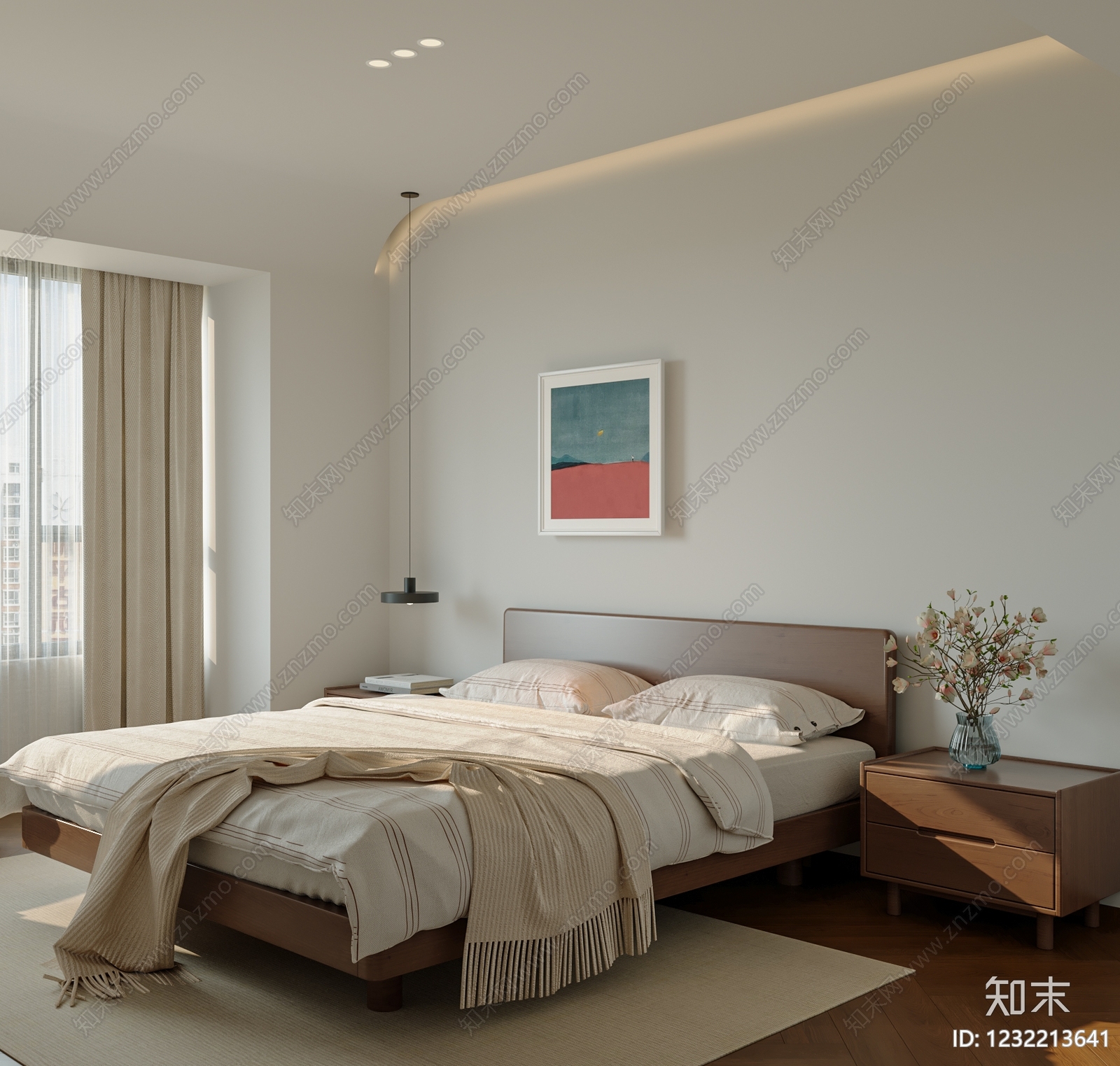 中古风主卧3D模型下载【ID:1232213641】