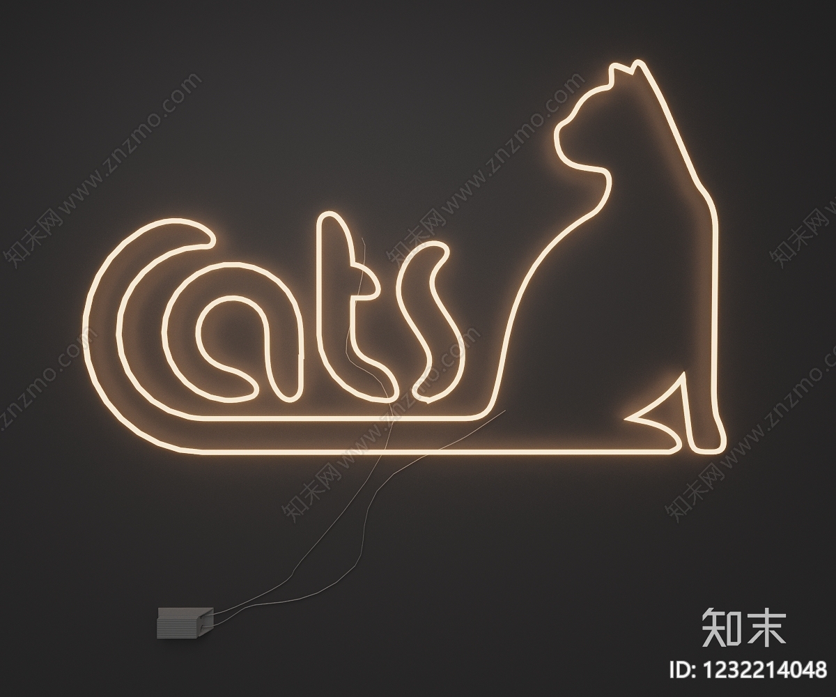 现代霓虹灯SU模型下载【ID:1232214048】