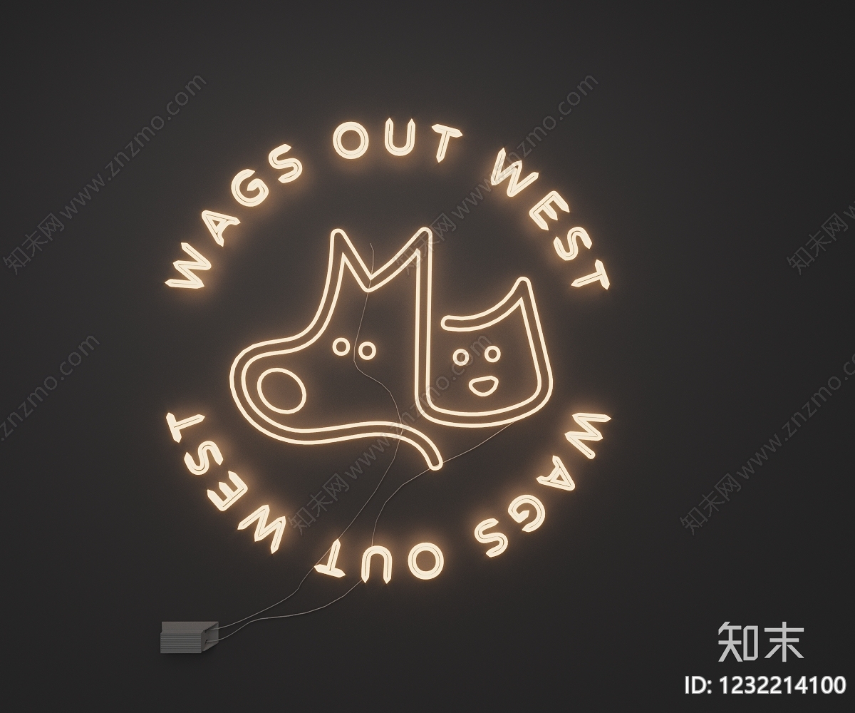 极简霓虹灯SU模型下载【ID:1232214100】