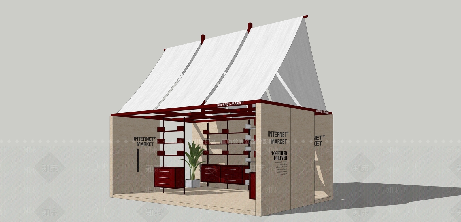 现代简约风格建筑SU模型下载【ID:1232214200】