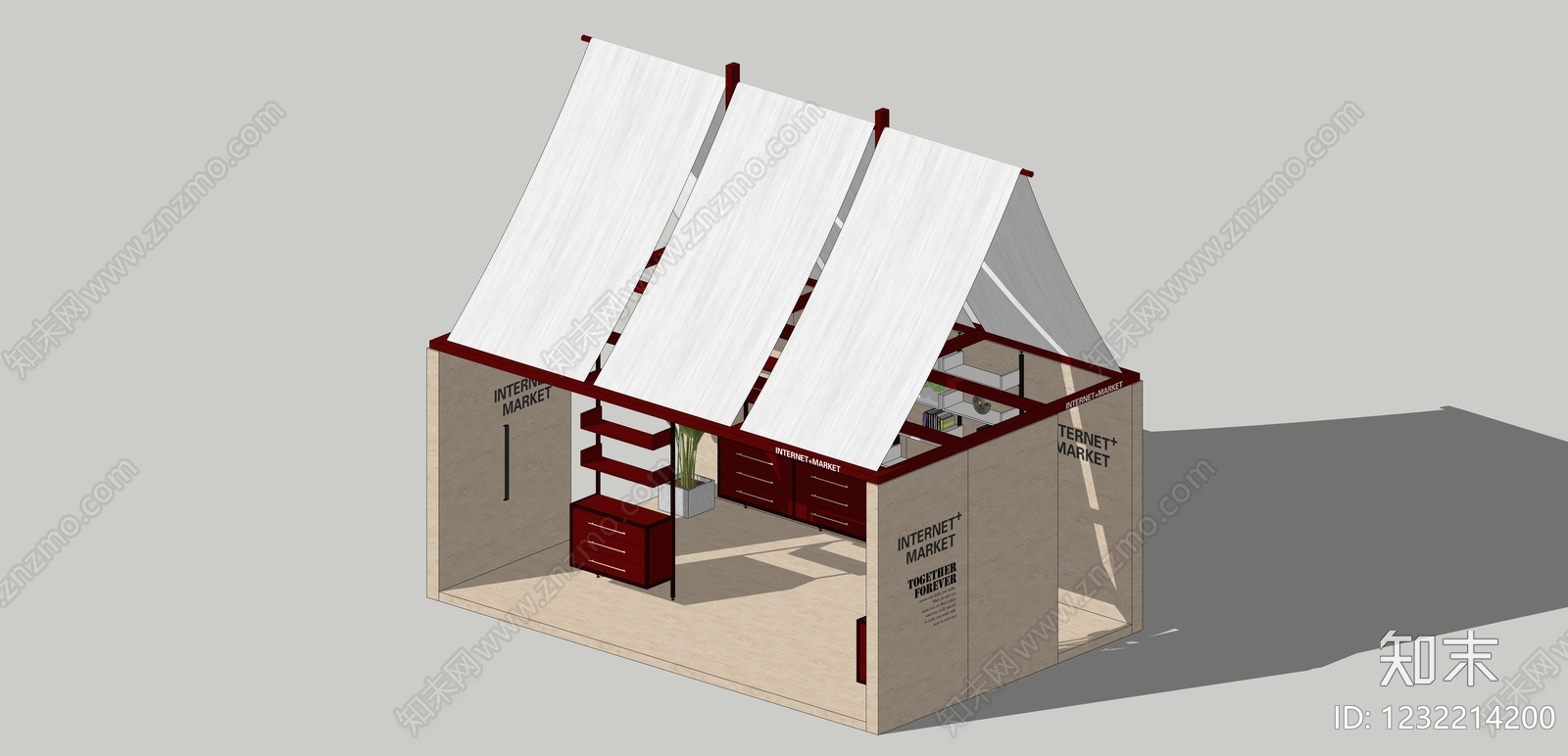 现代简约风格建筑SU模型下载【ID:1232214200】