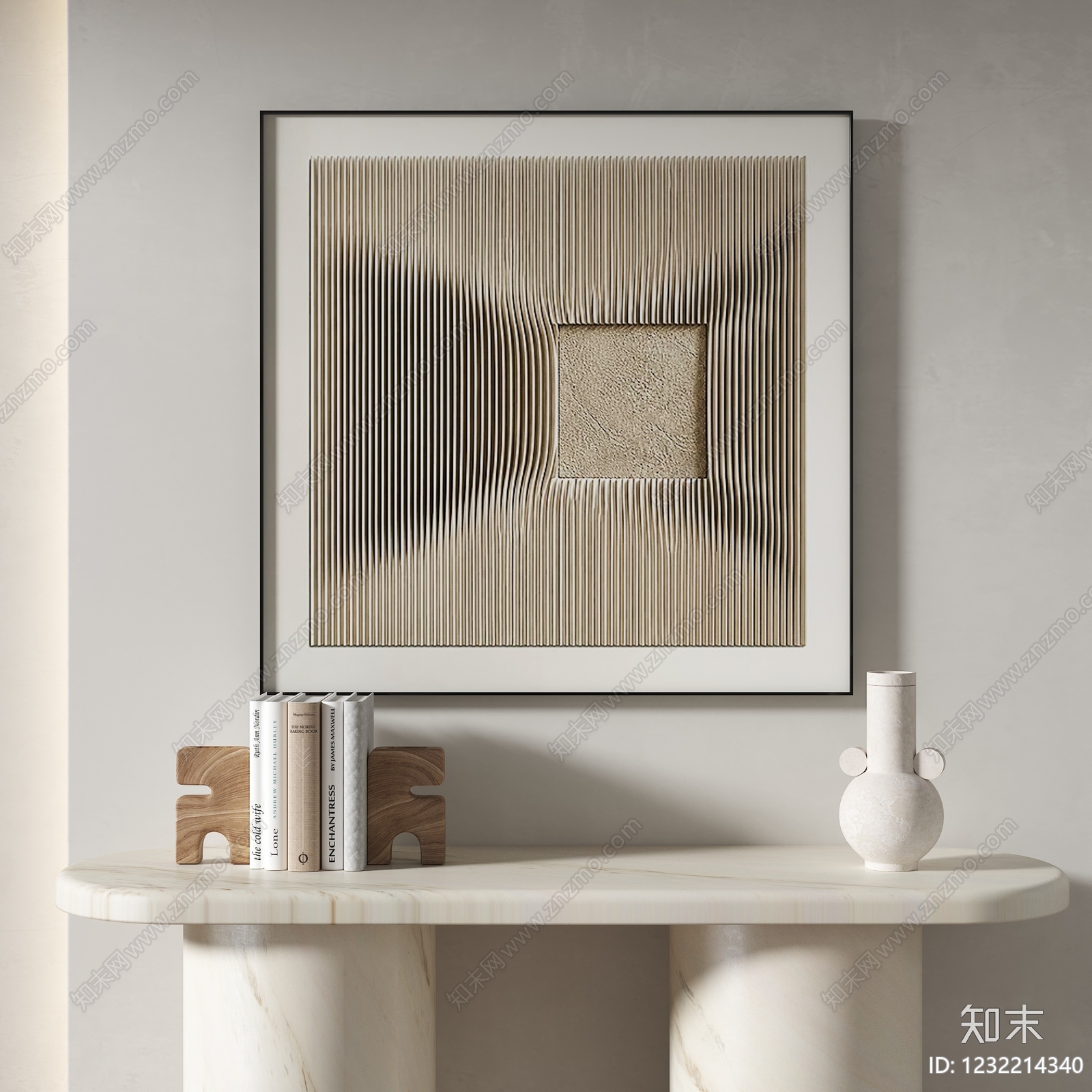 侘寂抽象挂画3D模型下载【ID:1232214340】