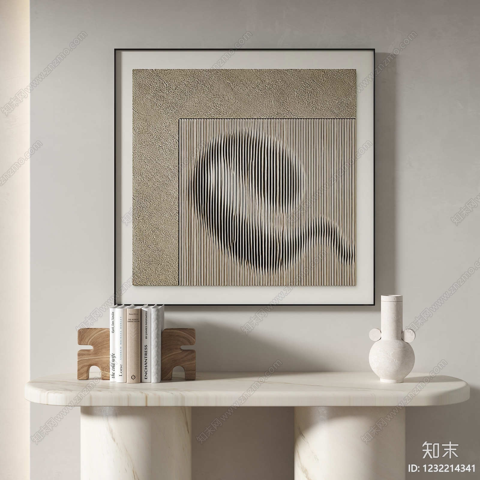侘寂抽象挂画3D模型下载【ID:1232214341】