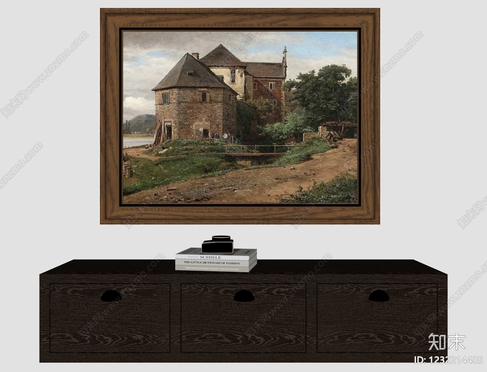 中古风山水画SU模型下载【ID:1232214405】