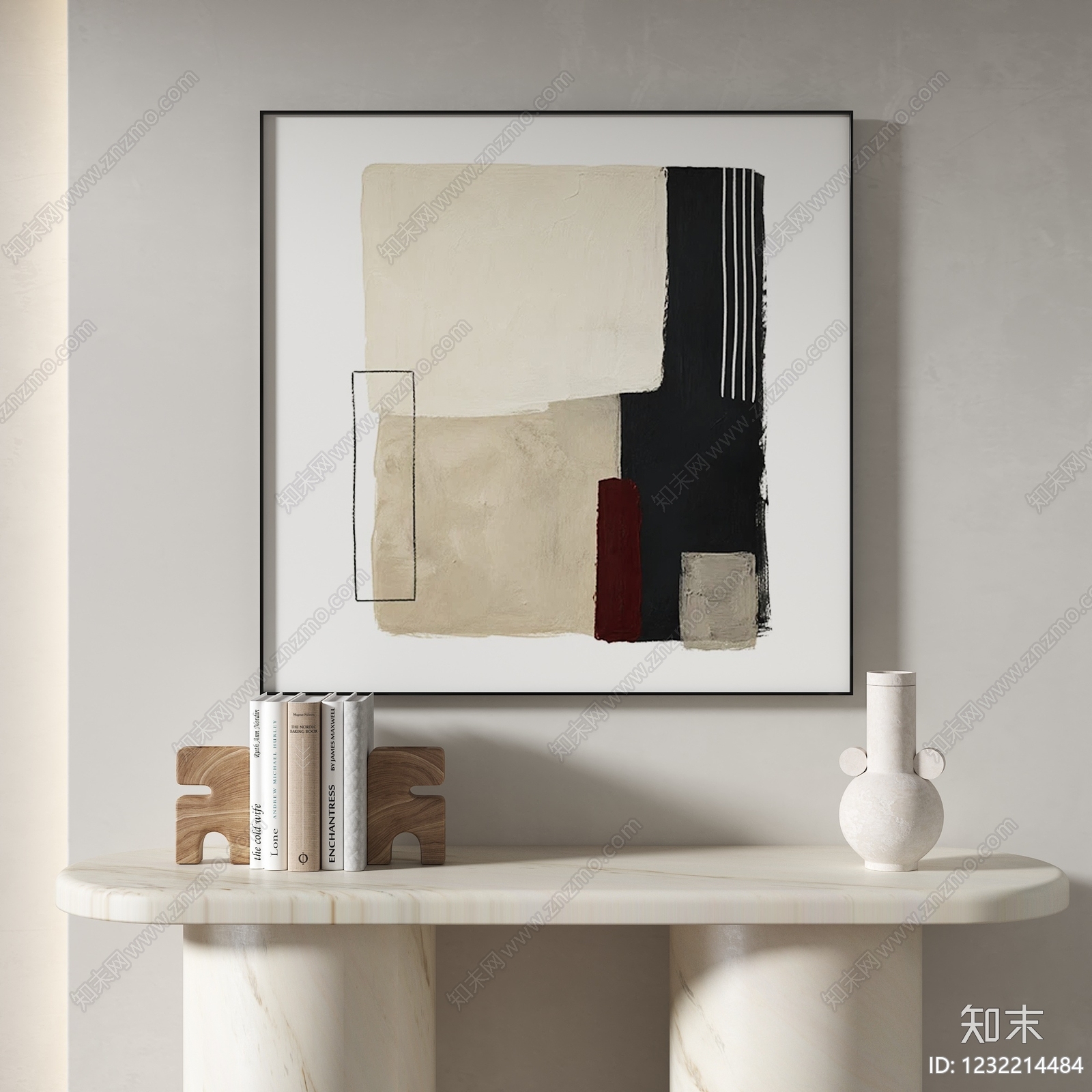 奶油风抽象挂画3D模型下载【ID:1232214484】