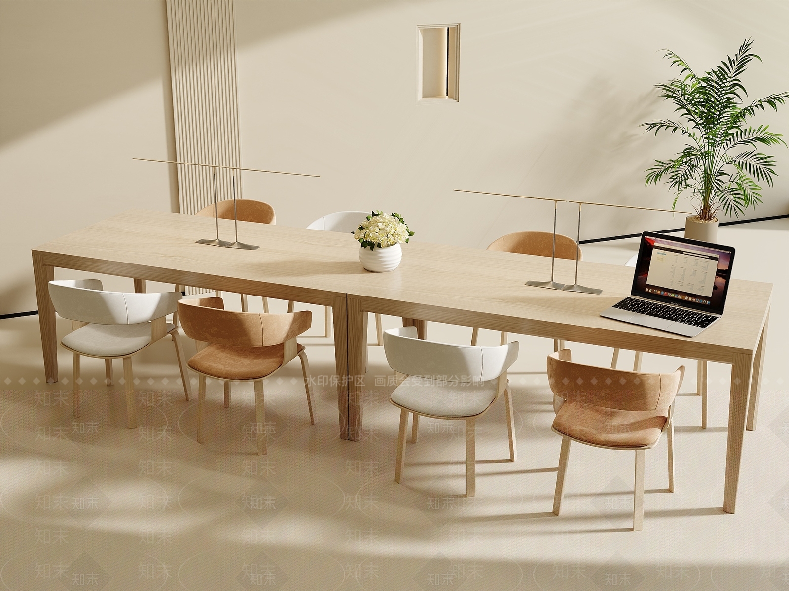 原木风会议桌3D模型下载【ID:1232215213】