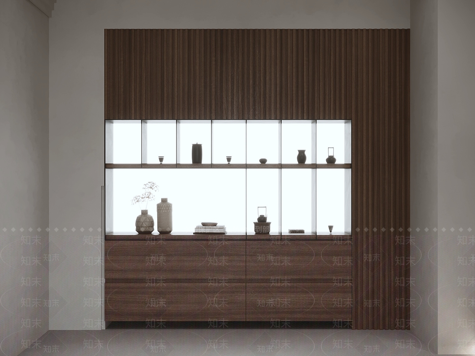意式极简茶柜3D模型下载【ID:1232217295】