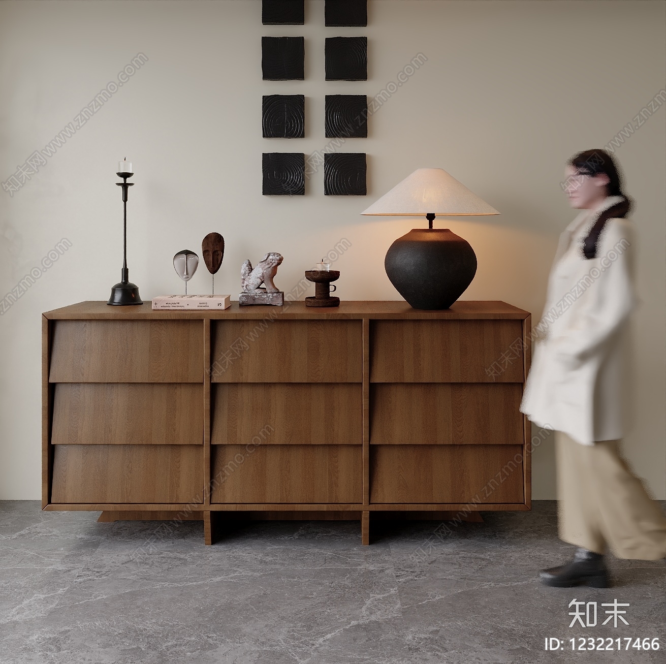 中古风餐边柜SU模型下载【ID:1232217466】