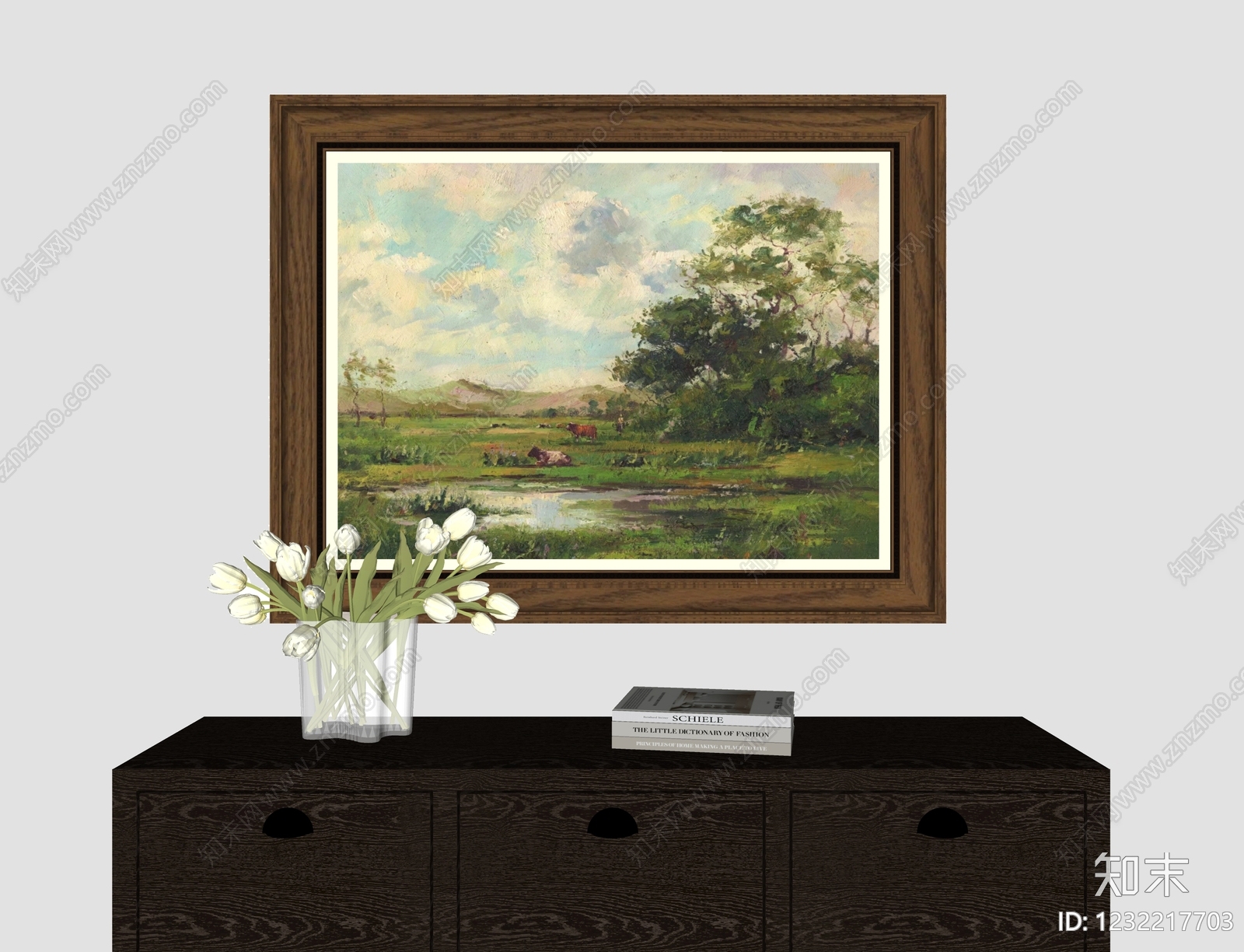 中古风山水画SU模型下载【ID:1232217703】