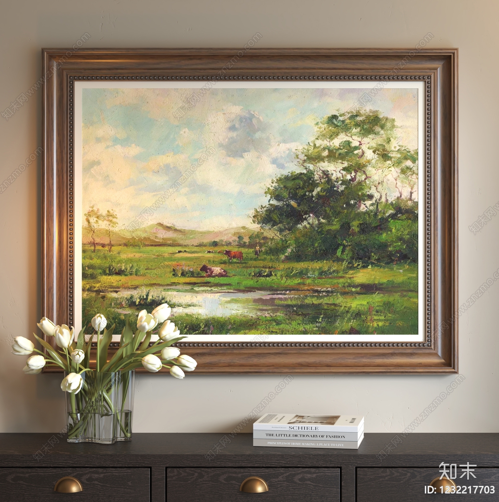 中古风山水画SU模型下载【ID:1232217703】
