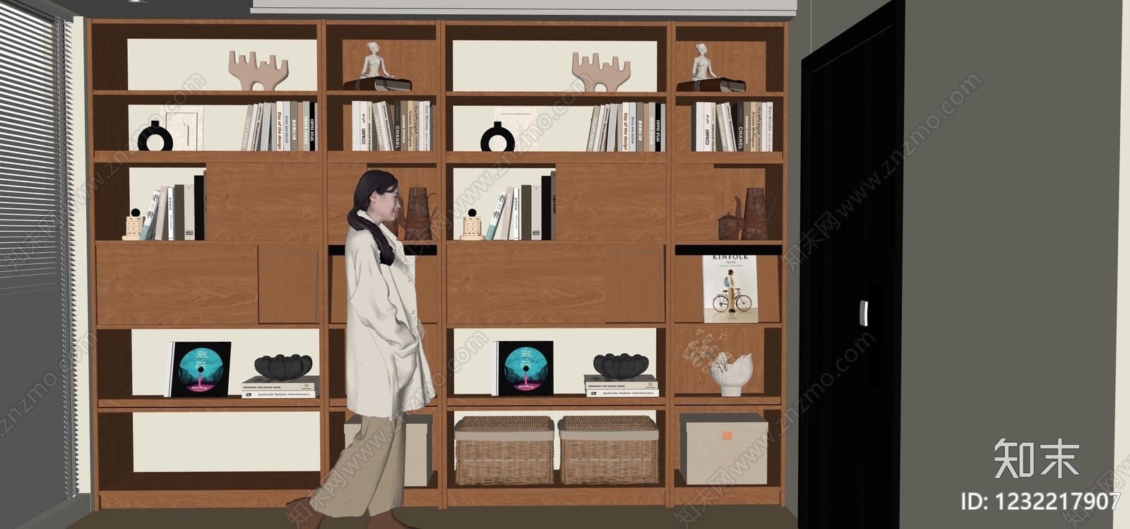 中古风书房SU模型下载【ID:1232217907】
