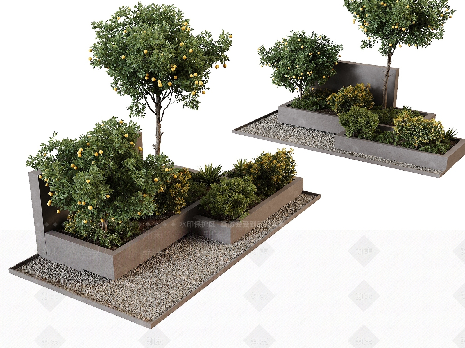 现代主义景观树3D模型下载【ID:1232218098】