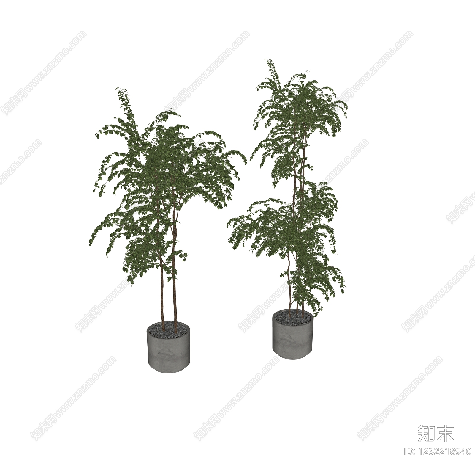 现代盆栽SU模型下载【ID:1232218940】