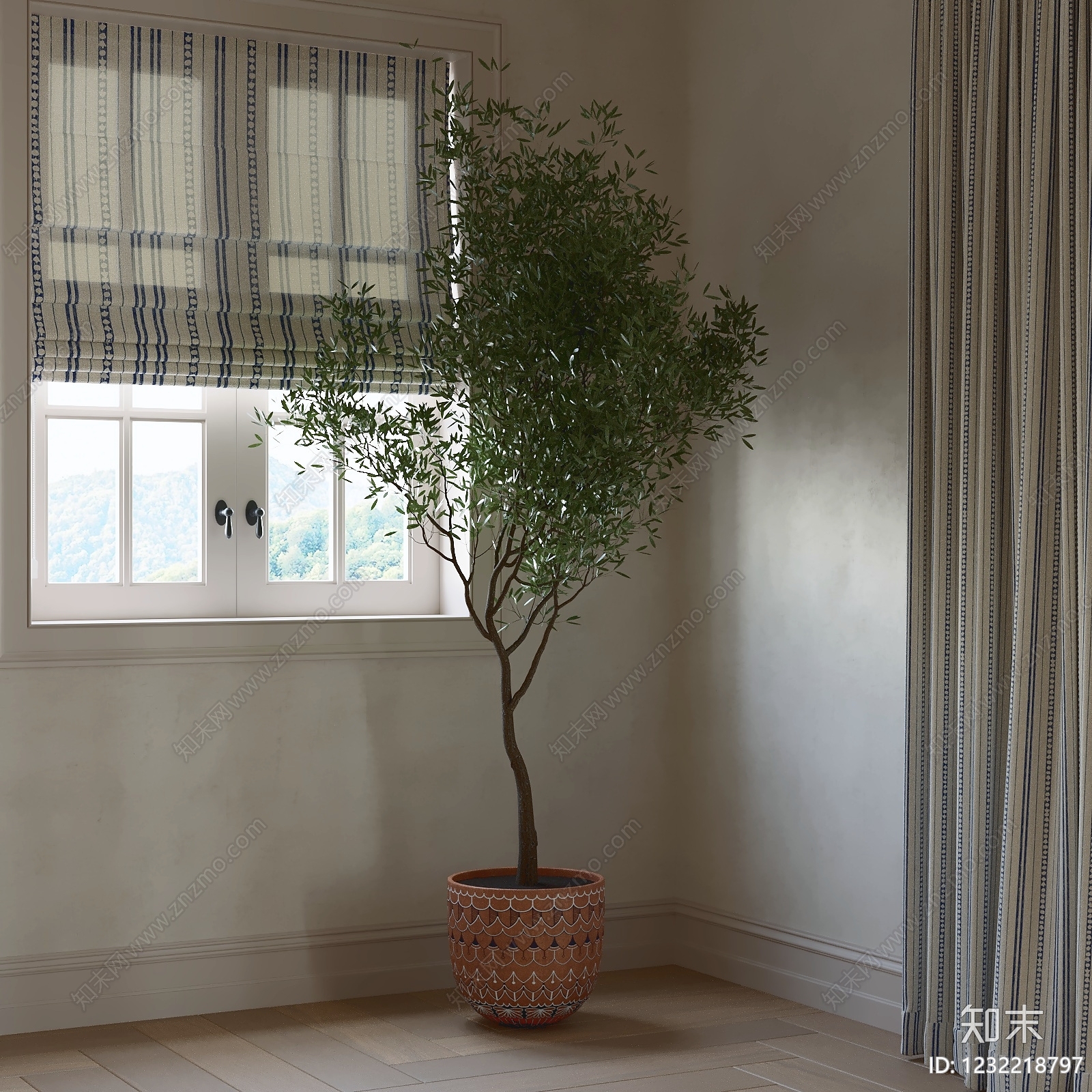 中古风盆栽SU模型下载【ID:1232218797】