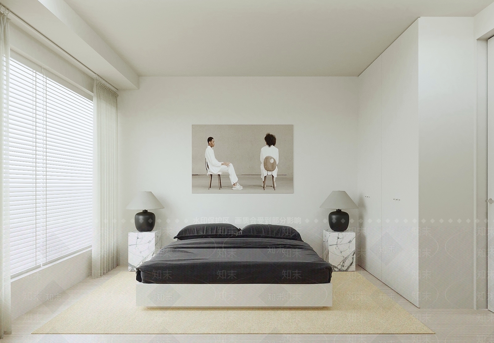 极简家居卧室SU模型下载【ID:1232219051】