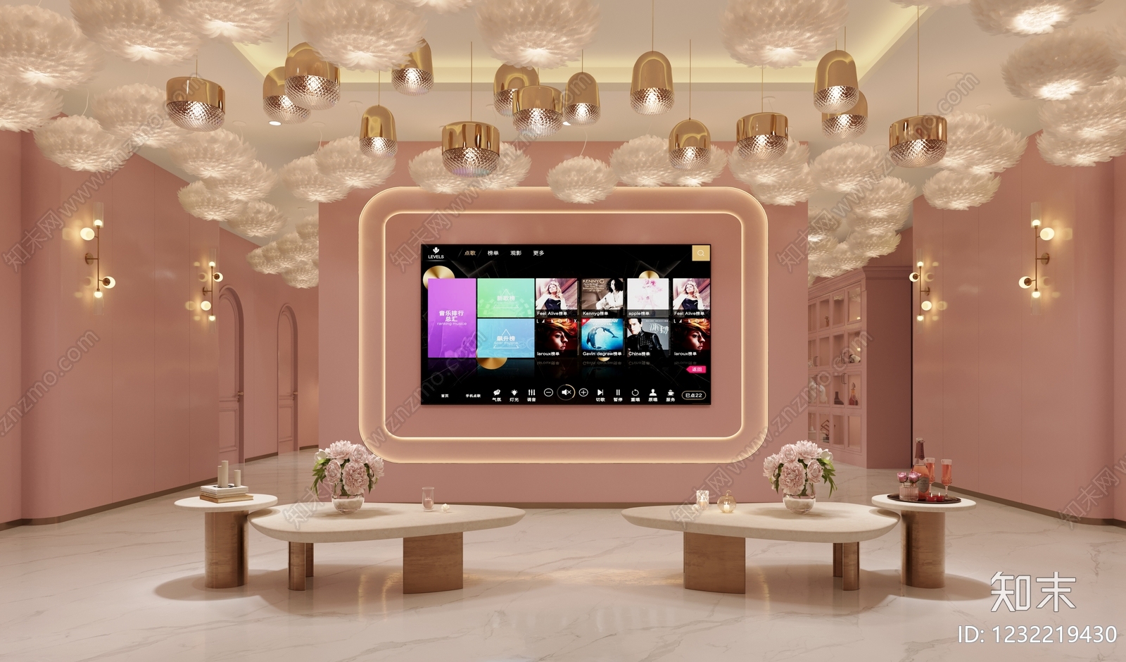 轻奢KTV3D模型下载【ID:1232219430】