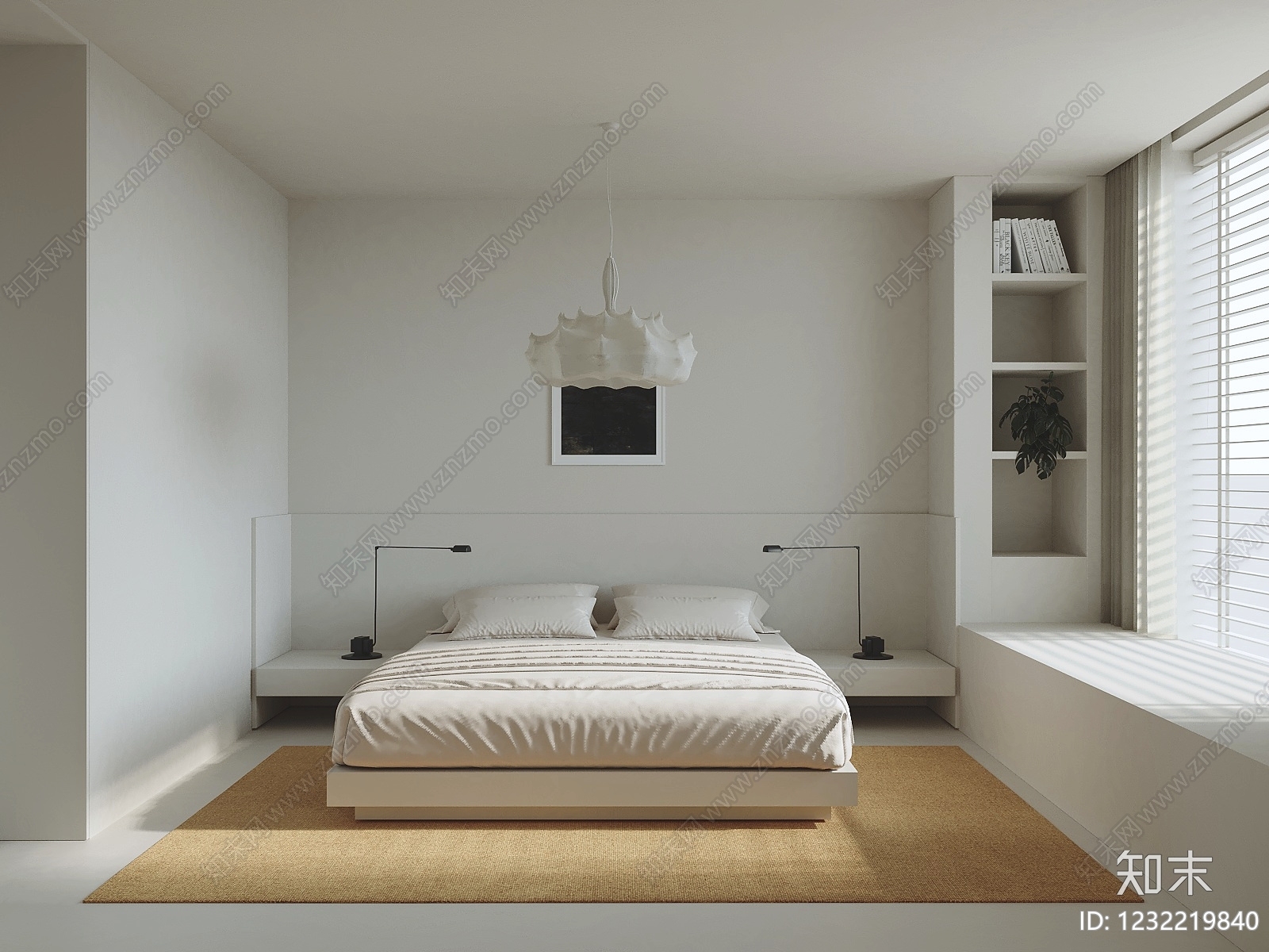 极简家居卧室SU模型下载【ID:1232219840】