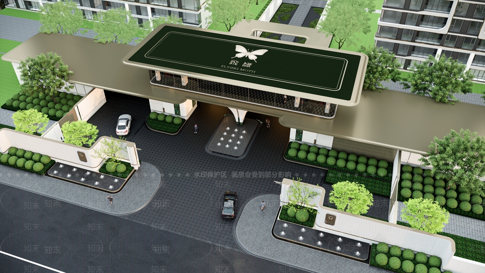现代入口大门SU模型下载【ID:1232220844】
