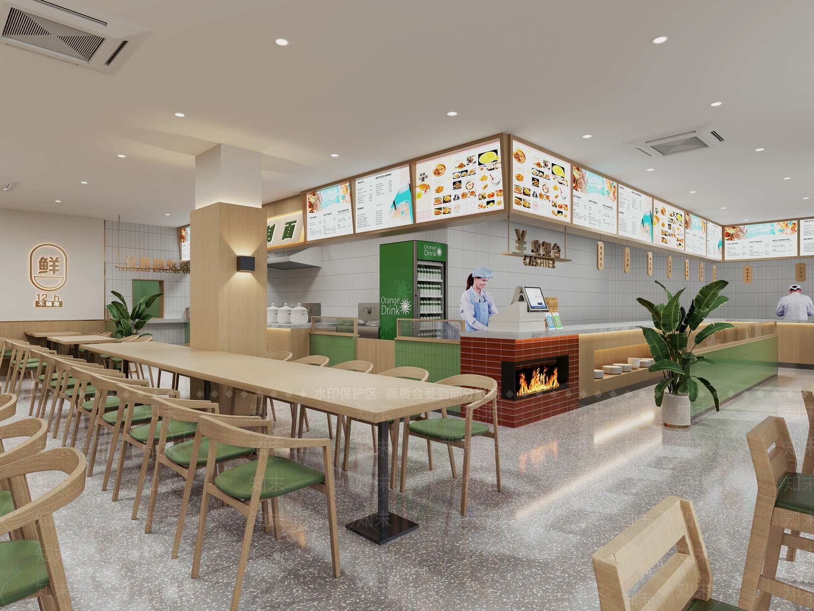 原木风面馆3D模型下载【ID:1232220788】