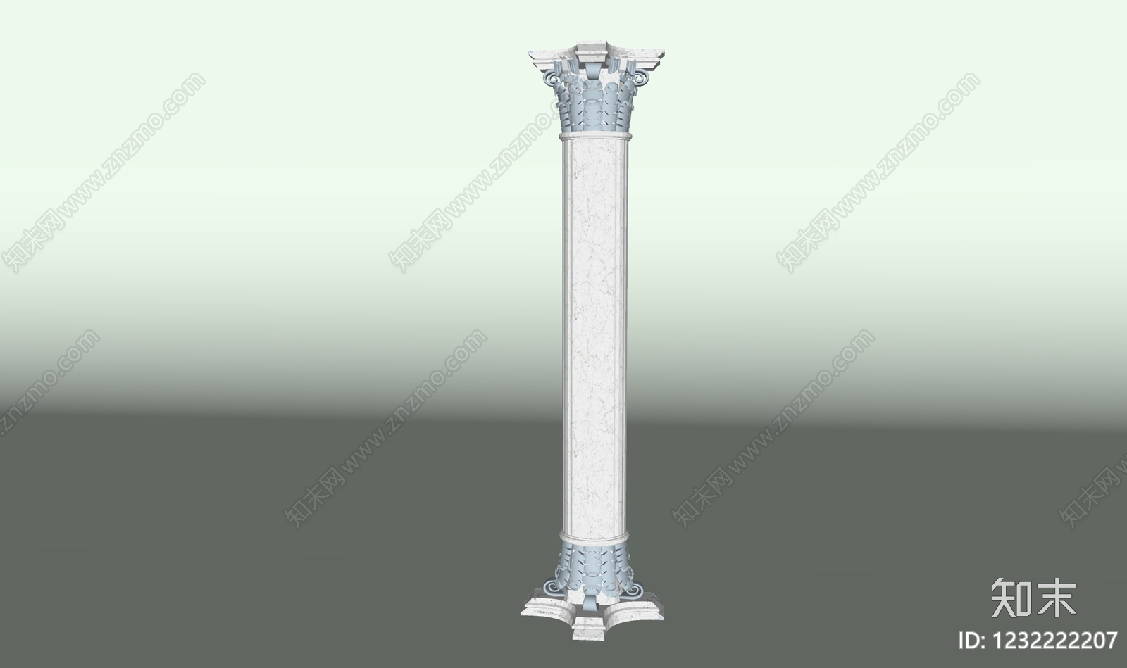 欧式古建柱子SU模型下载【ID:1232222207】
