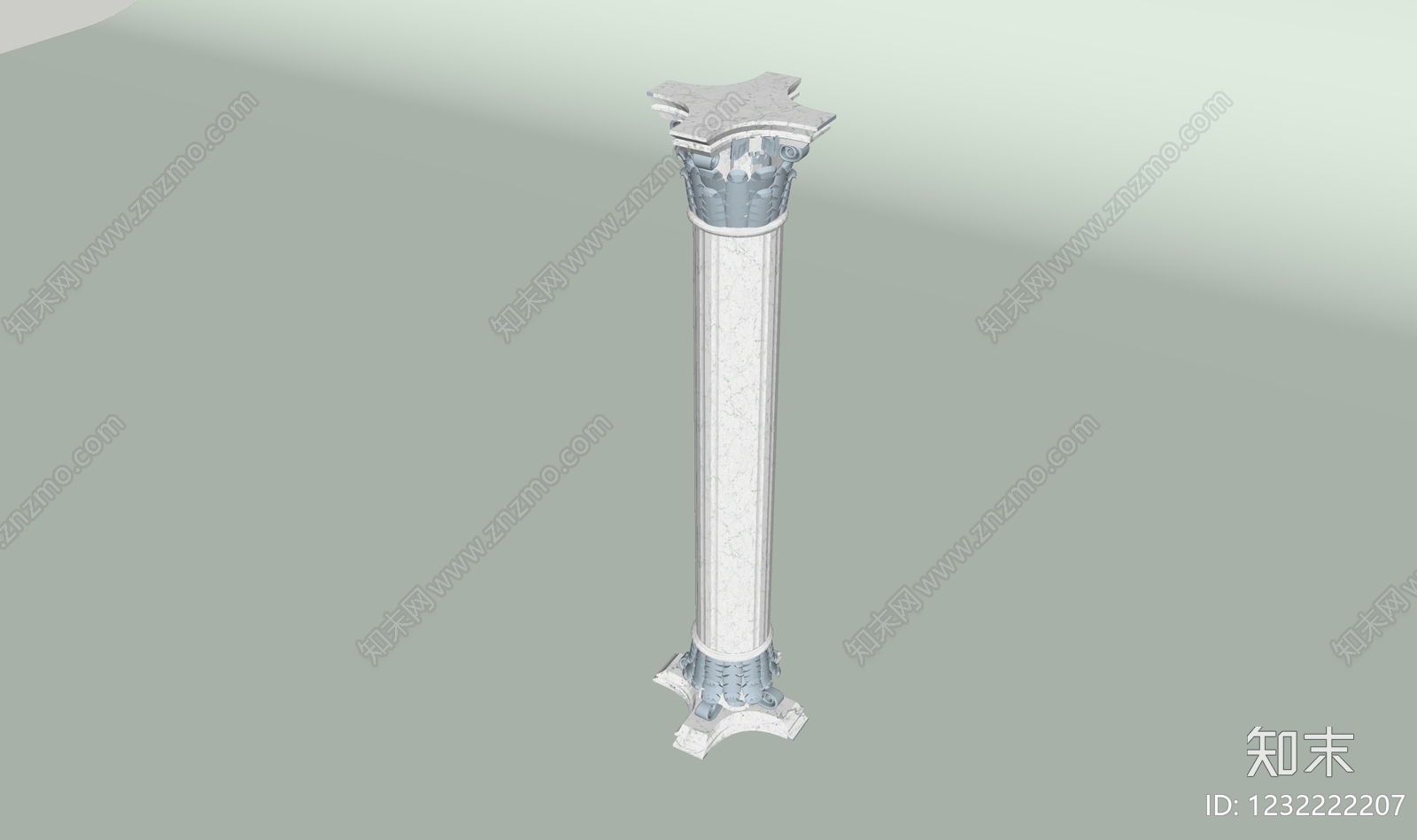 欧式古建柱子SU模型下载【ID:1232222207】