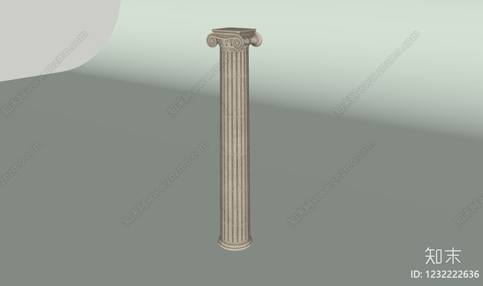 欧式古建柱子SU模型下载【ID:1232222636】