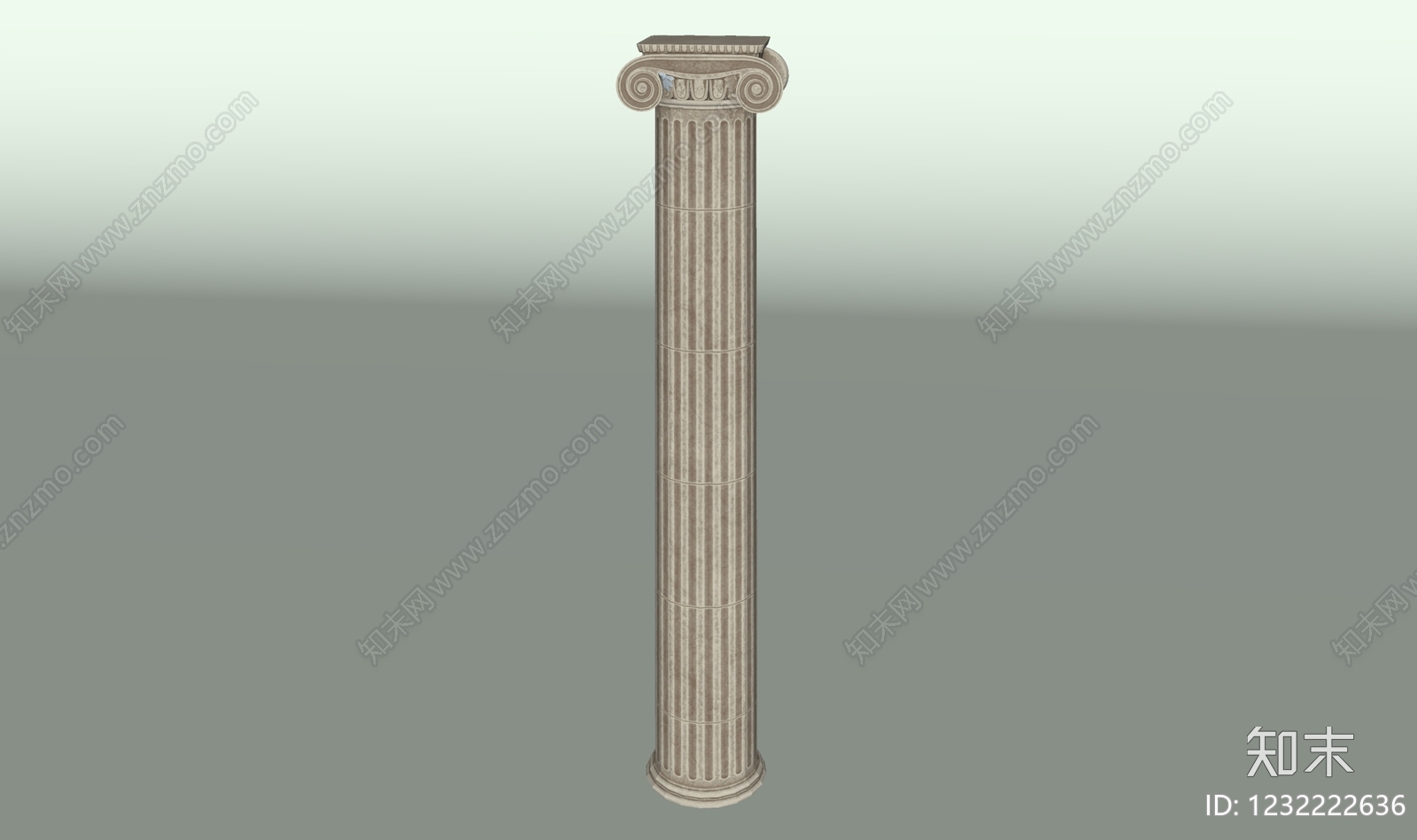 欧式古建柱子SU模型下载【ID:1232222636】