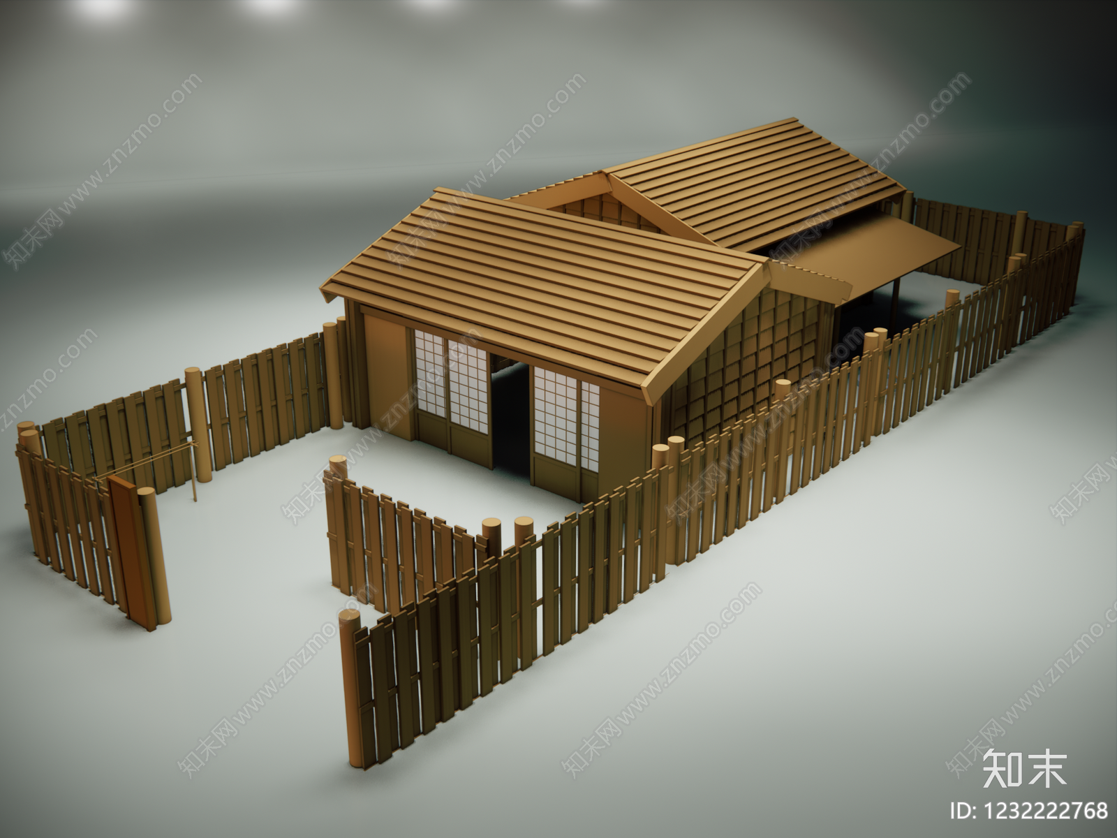 日式古建筑SU模型下载【ID:1232222768】