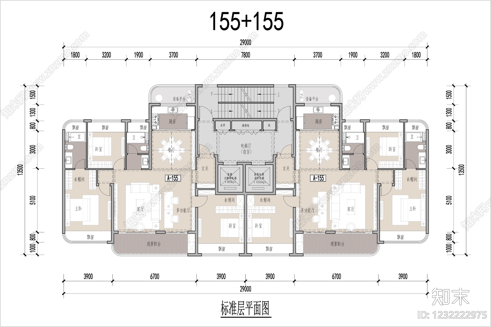 四居cad施工图下载【ID:1232222975】
